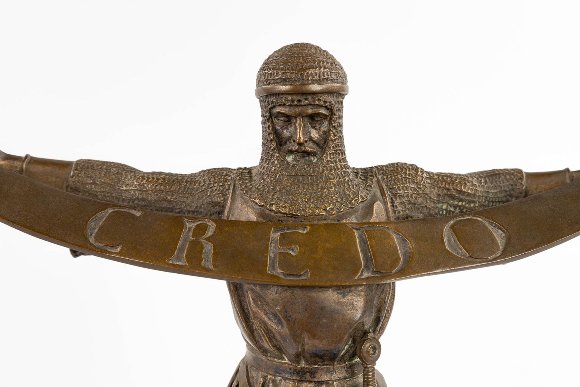 Emmanuel FRÉMIET (1824-1910) 'Credo' patinated bronze. 19th C. (D:13 x W:31 x H:41 cm) - Image 8 of 13