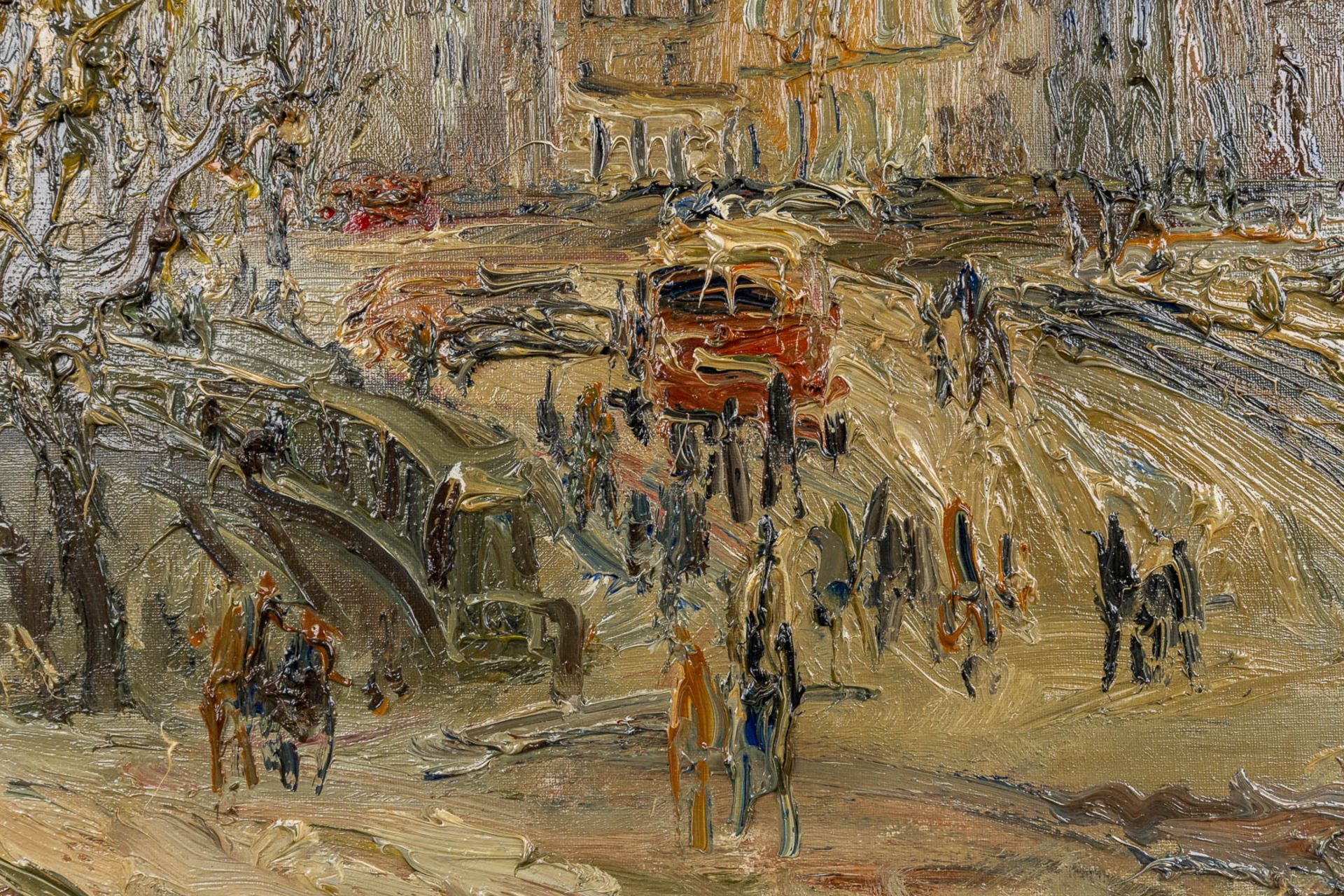 Wlodzimierz ZAKRZEWSKI (1916-1992) 'Plac Zamkowy, Warschaw' oil on canvas. 1967. (W:100 x H:72 cm) - Image 5 of 8