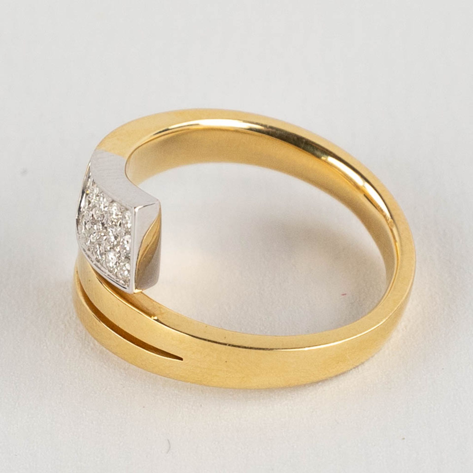 A ring, 18kt yellow gold with diamonds, appr. 0,42ct, ring size 55. - Image 4 of 11