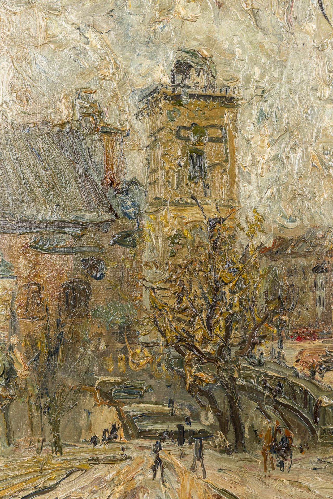 Wlodzimierz ZAKRZEWSKI (1916-1992) 'Plac Zamkowy, Warschaw' oil on canvas. 1967. (W:100 x H:72 cm) - Image 4 of 8