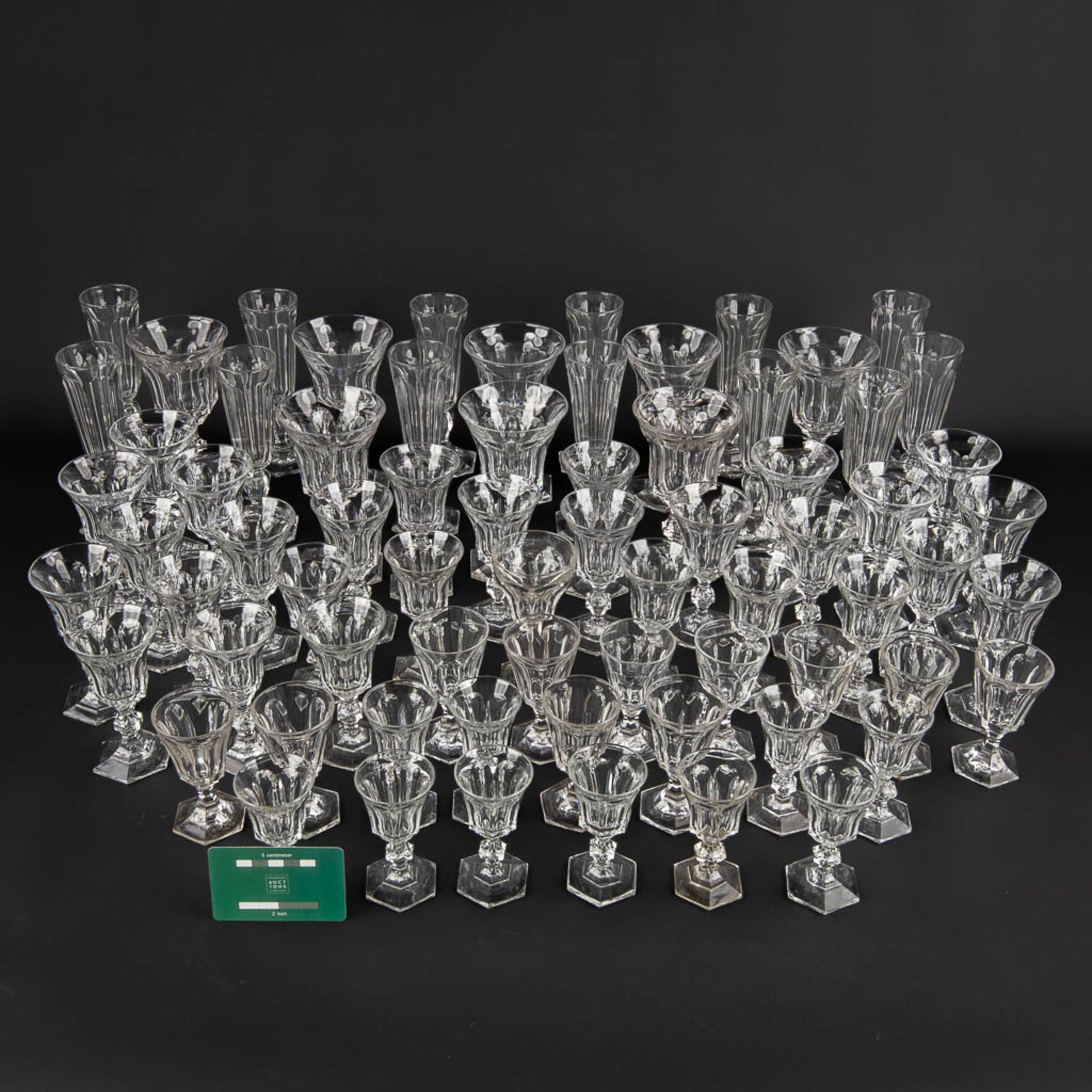 Val Saint Lambert 'Metternich' a set of 46 crystal glasses, added are other glasses (H:18 cm) - Image 2 of 9