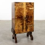 Aldo TURA (1909-1963) 'Bar cabinet', lacquered goat leather. Circa 1980. (D:42 x W:65 x H:117 cm)