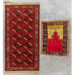 Two Oriental hand-made carpets. Afghan &amp; Turkey (D:195 x W:100 cm)