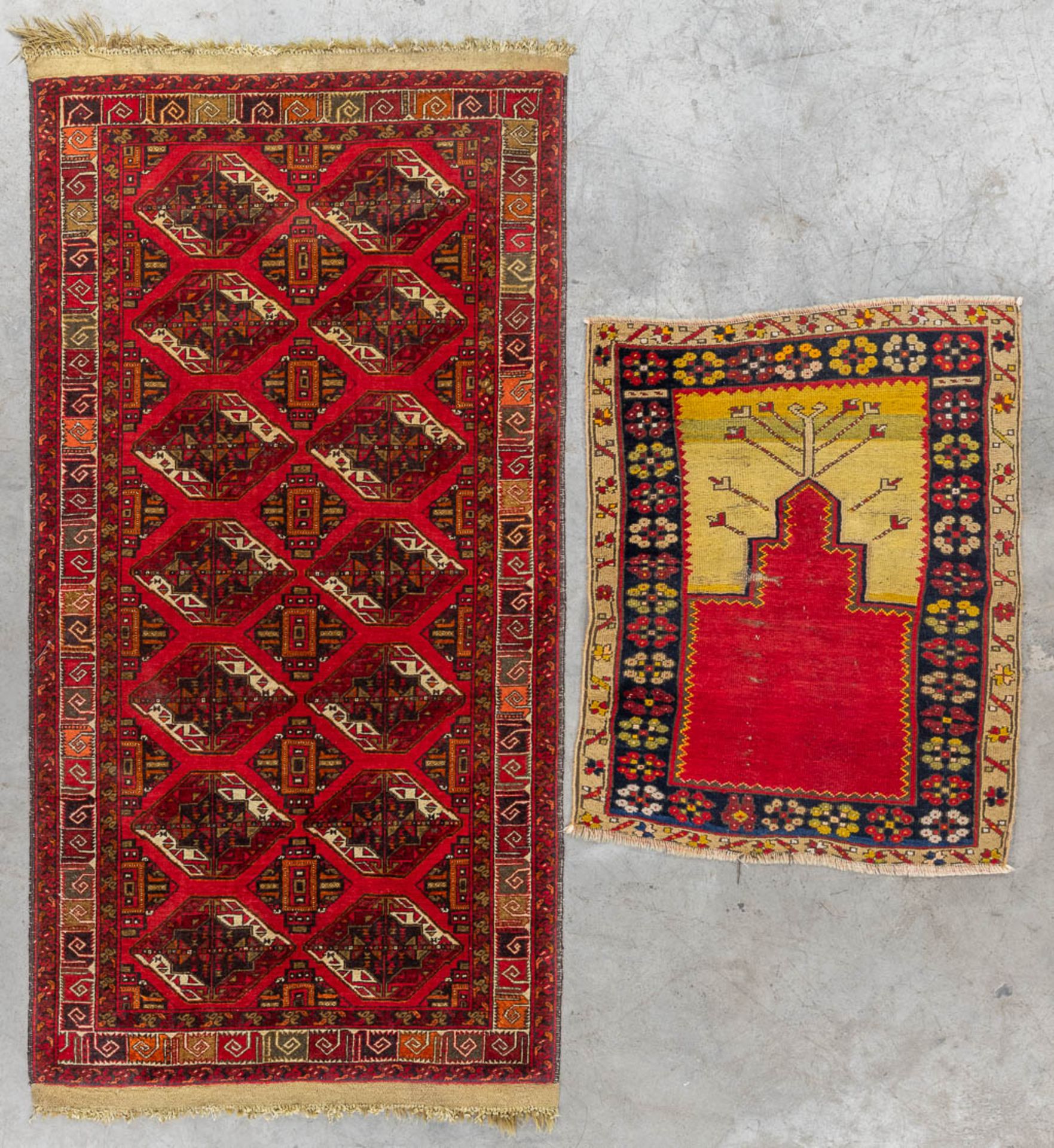 Two Oriental hand-made carpets. Afghan &amp; Turkey (D:195 x W:100 cm)