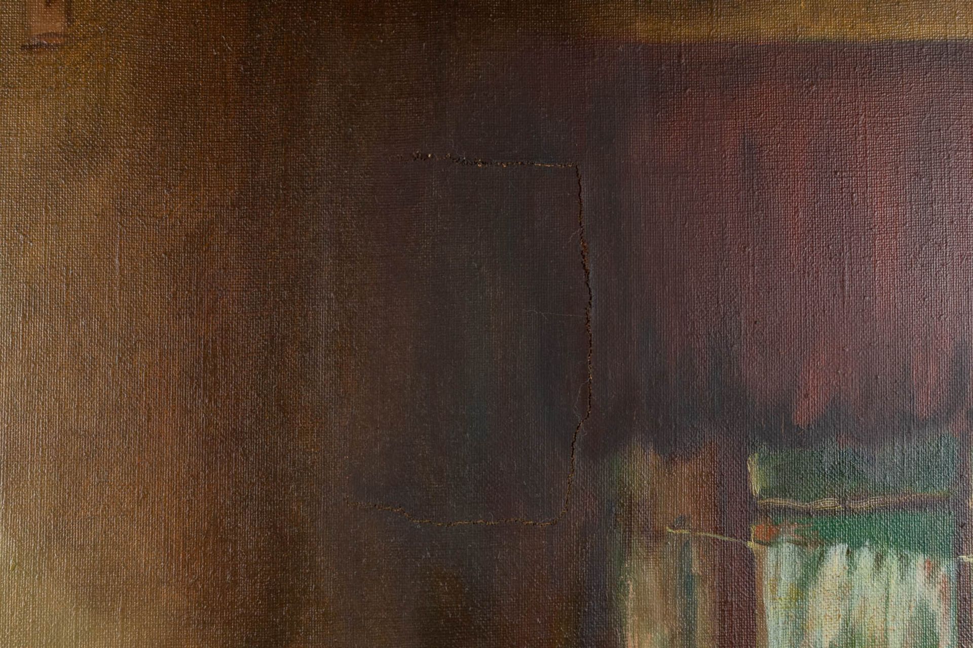 Two pendant paintings with an interior scène. Oil on canvas. 1931. (W:90 x H:113 cm) - Image 16 of 20