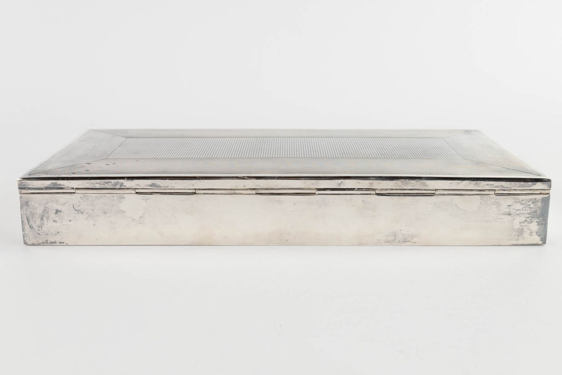 A storage box, silver and wood, Budapest, 835. 20th C. 970g. (D:14 x W:30 x H:4,5 cm) - Image 6 of 12