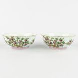 A pair of Chinese bowls, Famille rose decor of peaches. Yongzheng mark, Republic period. (H:5,5 x D: