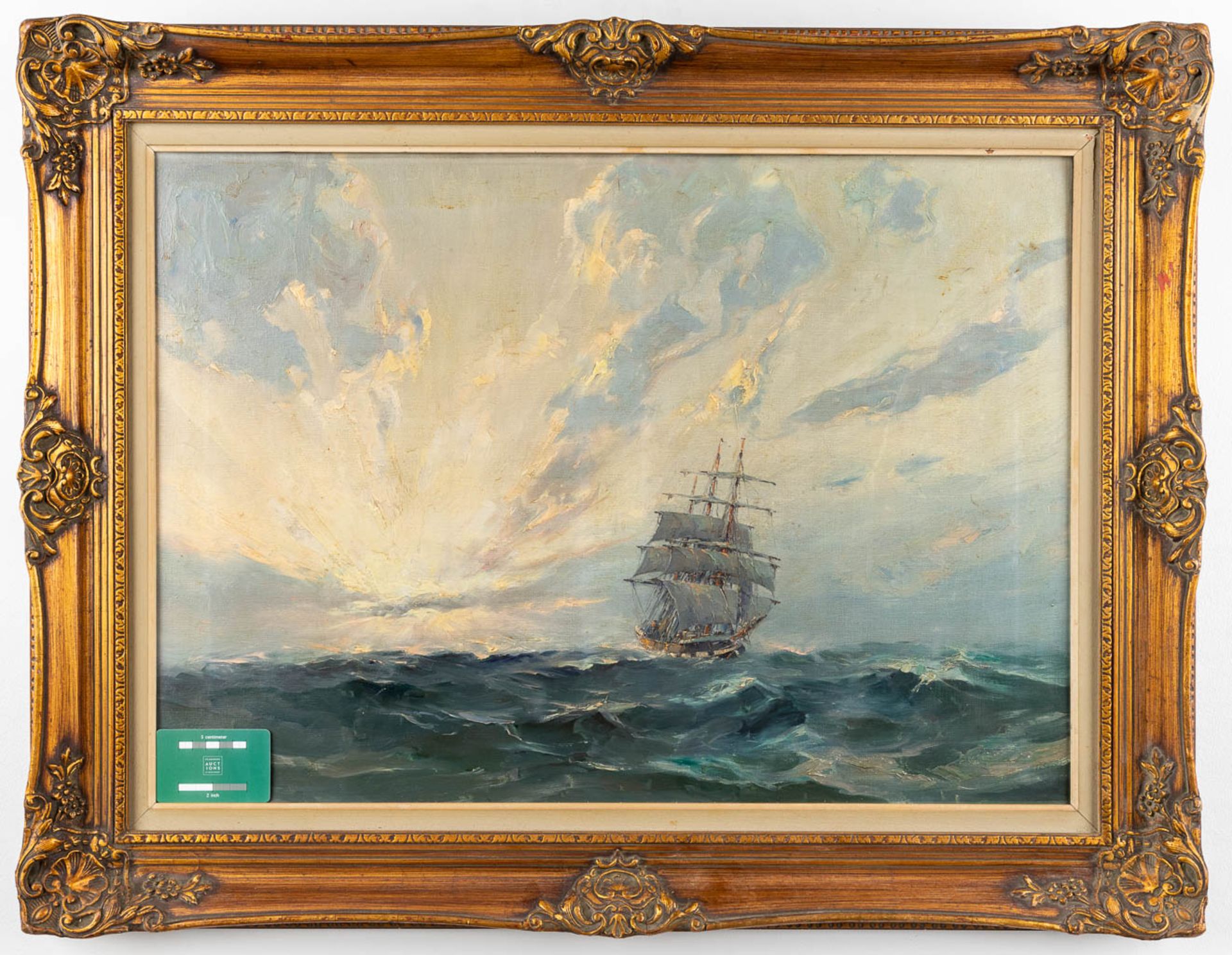 Louis ROYON (1882-1968) 'Marine' oil on canvas. (W:50 x H:70 cm) - Image 2 of 7