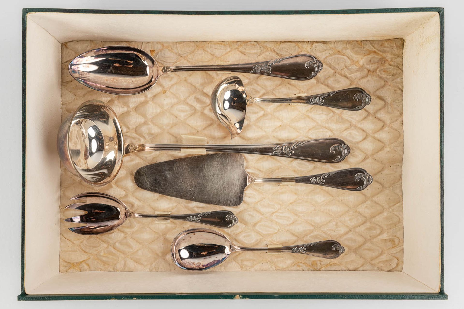 Auerhahn, A silver-plated cutlery set in a chest with drawers, Louis XV style. 80 pieces. (D:28 x W: - Image 2 of 18