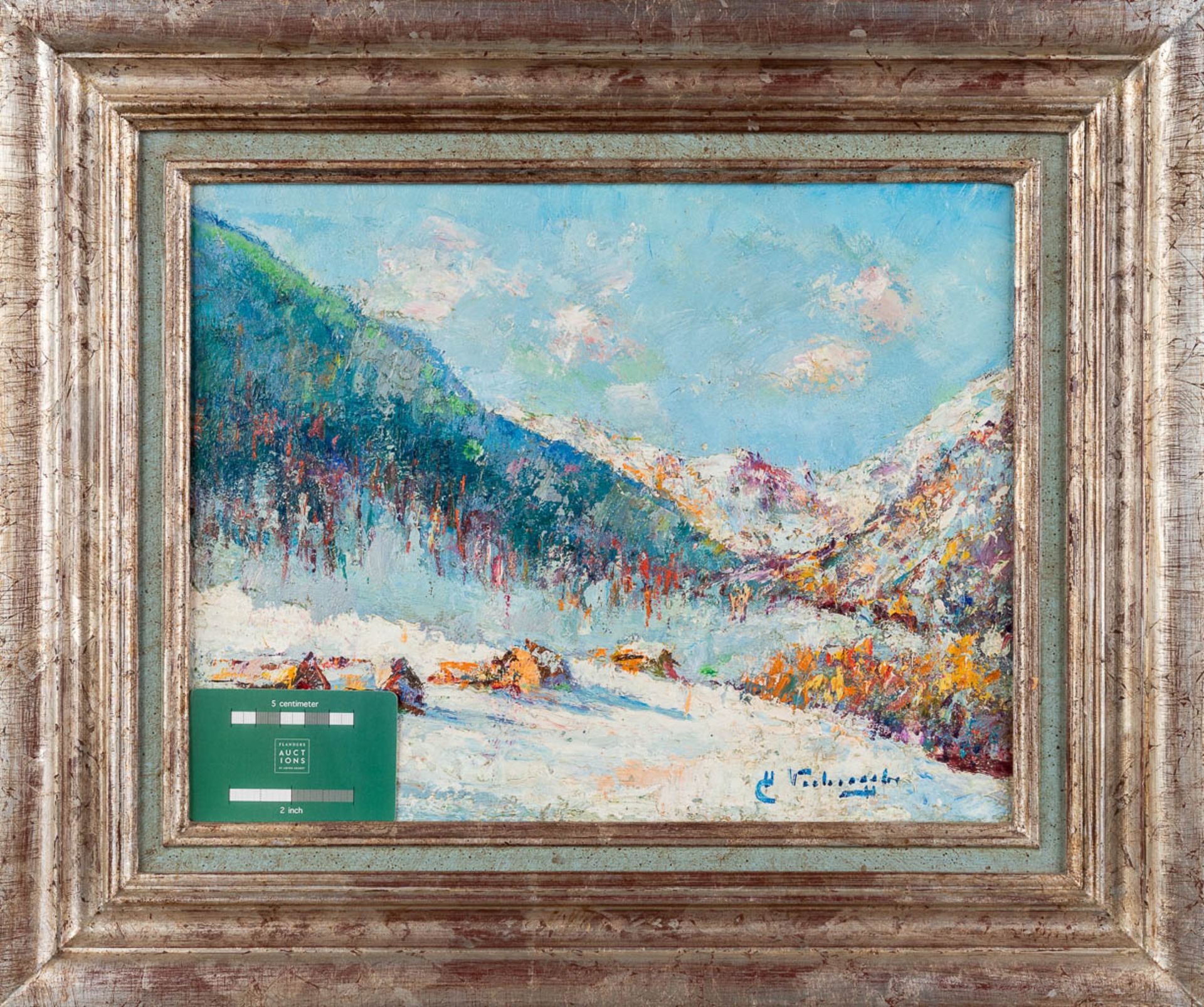 Charles Henri VERBRUGGHE (1877-1974) 'Modane' oil on panel. (W:35 x H:27 cm) - Image 2 of 6