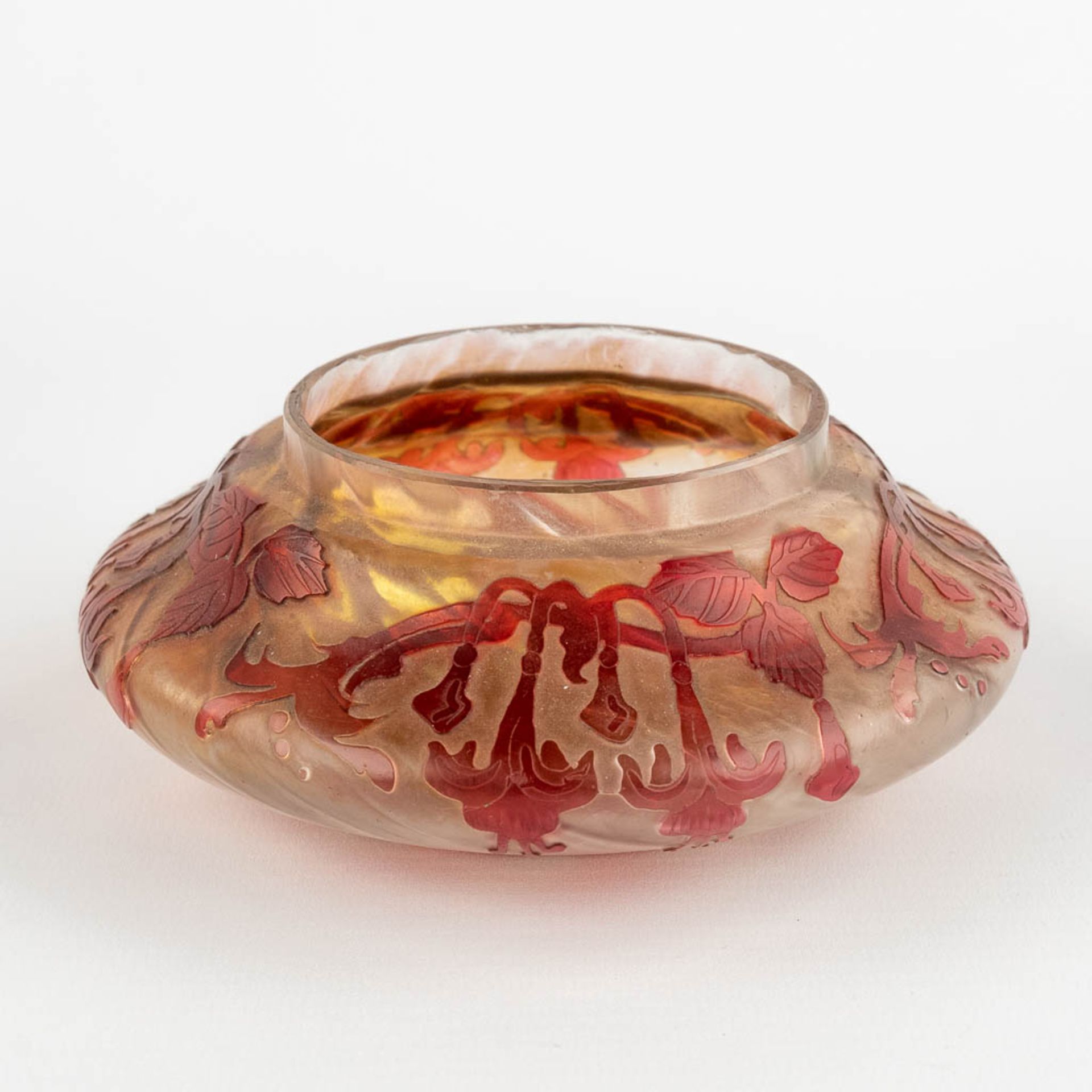 Cristallerie De Pantin, 'Bonbonière', pâte de verre glass. Art Nouveau (H:5 x D:13 cm) - Bild 3 aus 11
