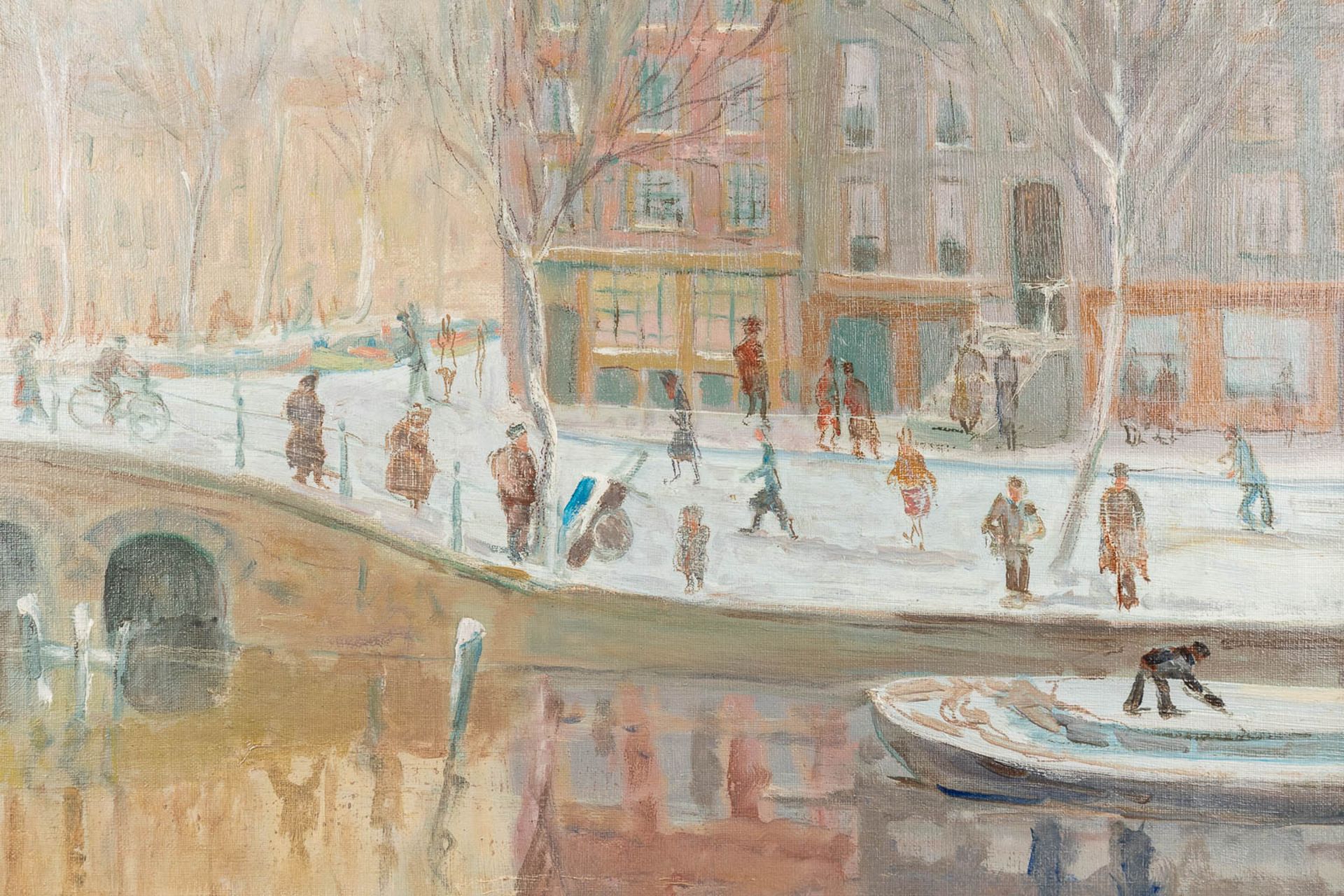 Antoine PLUYMERS (1910-1967) 'De Brouwersgracht onder de sneeuw' oil on canvas. 1940 (W:60 x H:81 cm - Image 5 of 8