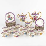 Limoges 'Primrose' a 12-person porcelain coffee service with hand-painted decor. (D:13 x W:24 x H:20