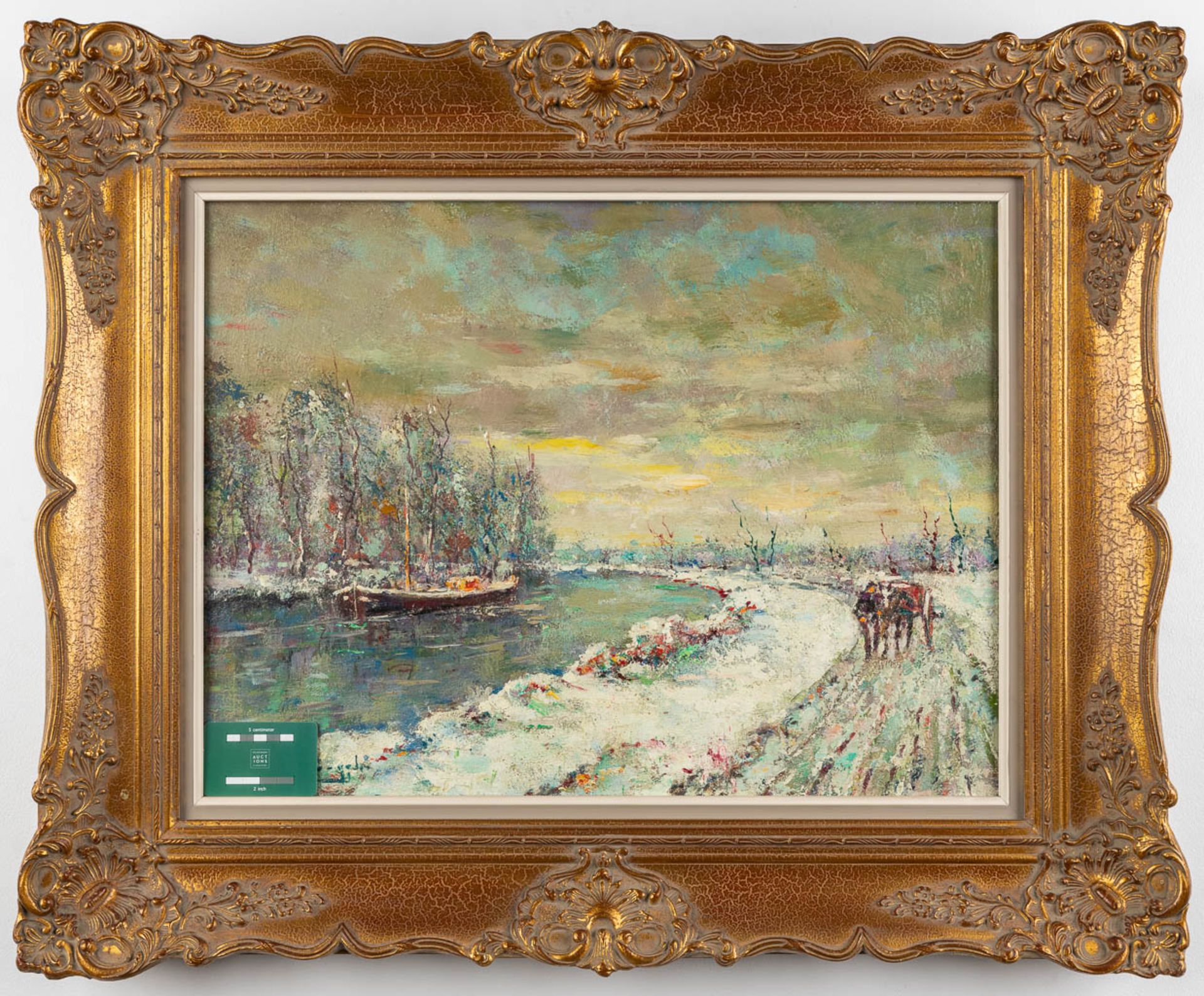 Charles Henri VERBRUGGHE (1877-1974) 'Winter Landscape' oil on panel (W:61 x H:46 cm) - Image 2 of 7