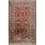 An Oriental silk hand-made carpet, Ziegler Mahal. (D:152 x W:91 cm)