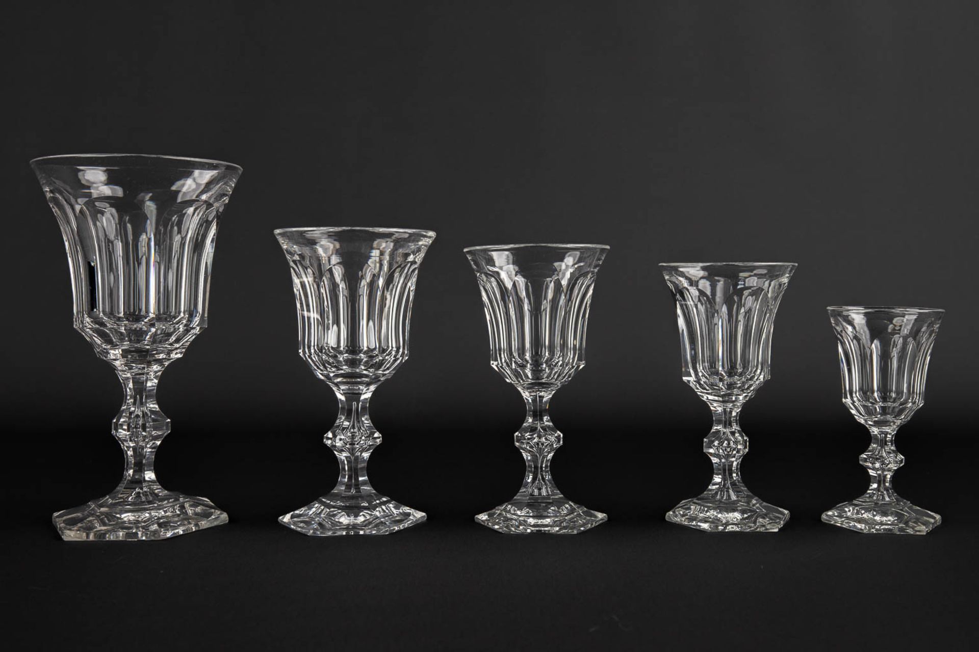 Val Saint Lambert 'Metternich' a set of 46 crystal glasses, added are other glasses (H:18 cm) - Image 4 of 9