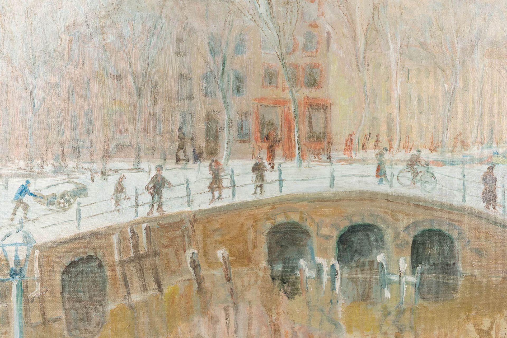 Antoine PLUYMERS (1910-1967) 'De Brouwersgracht onder de sneeuw' oil on canvas. 1940 (W:60 x H:81 cm - Image 4 of 8