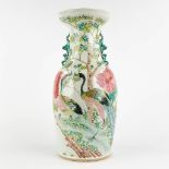 A Chinese vase decorated with fauna and flora, 19th/20th C. (H:45 x D:20 cm)