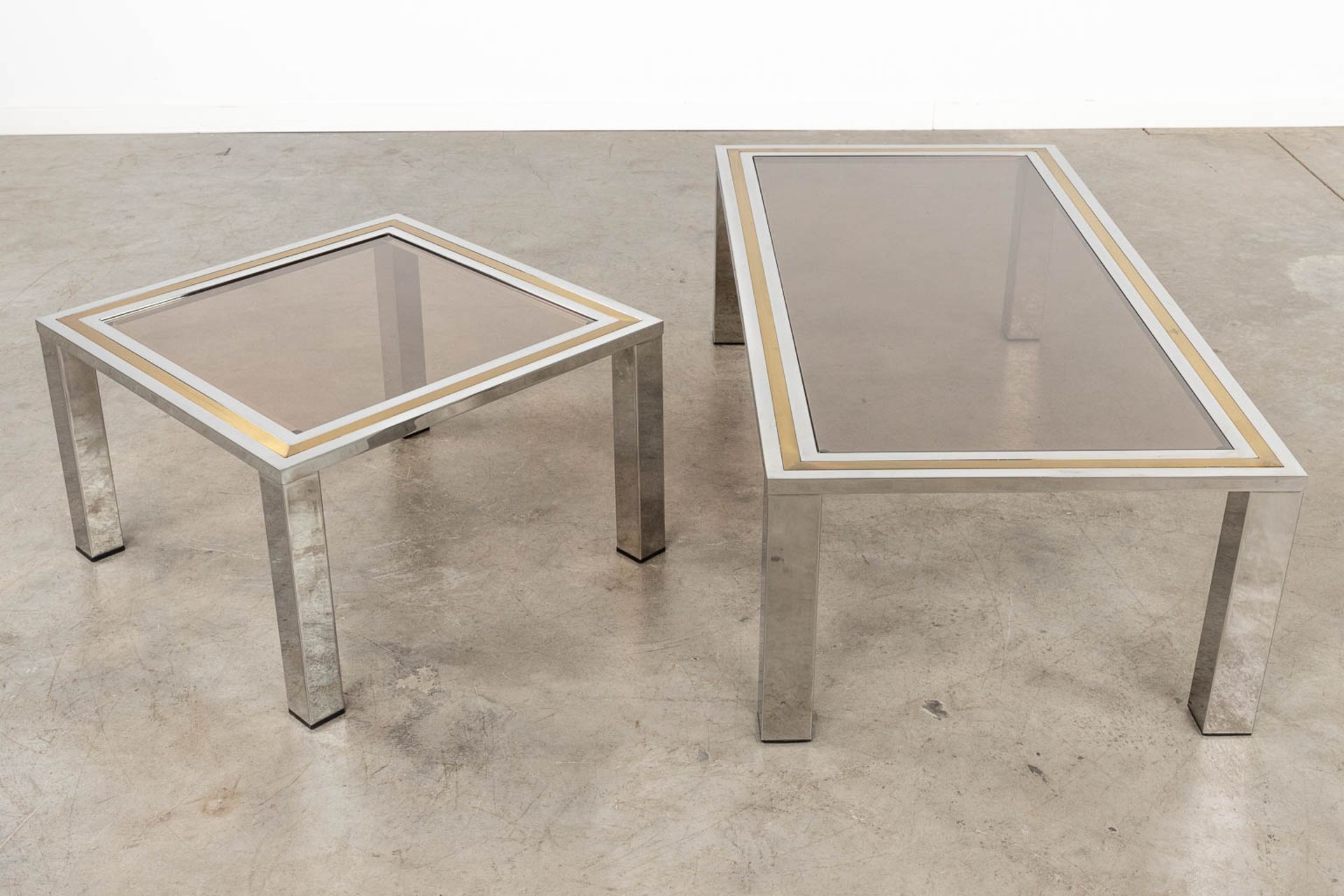 Belgo Chrome, a rectangular and square coffee table. Circa 1980. (D:59 x W:123 x H:36 cm) - Image 4 of 6