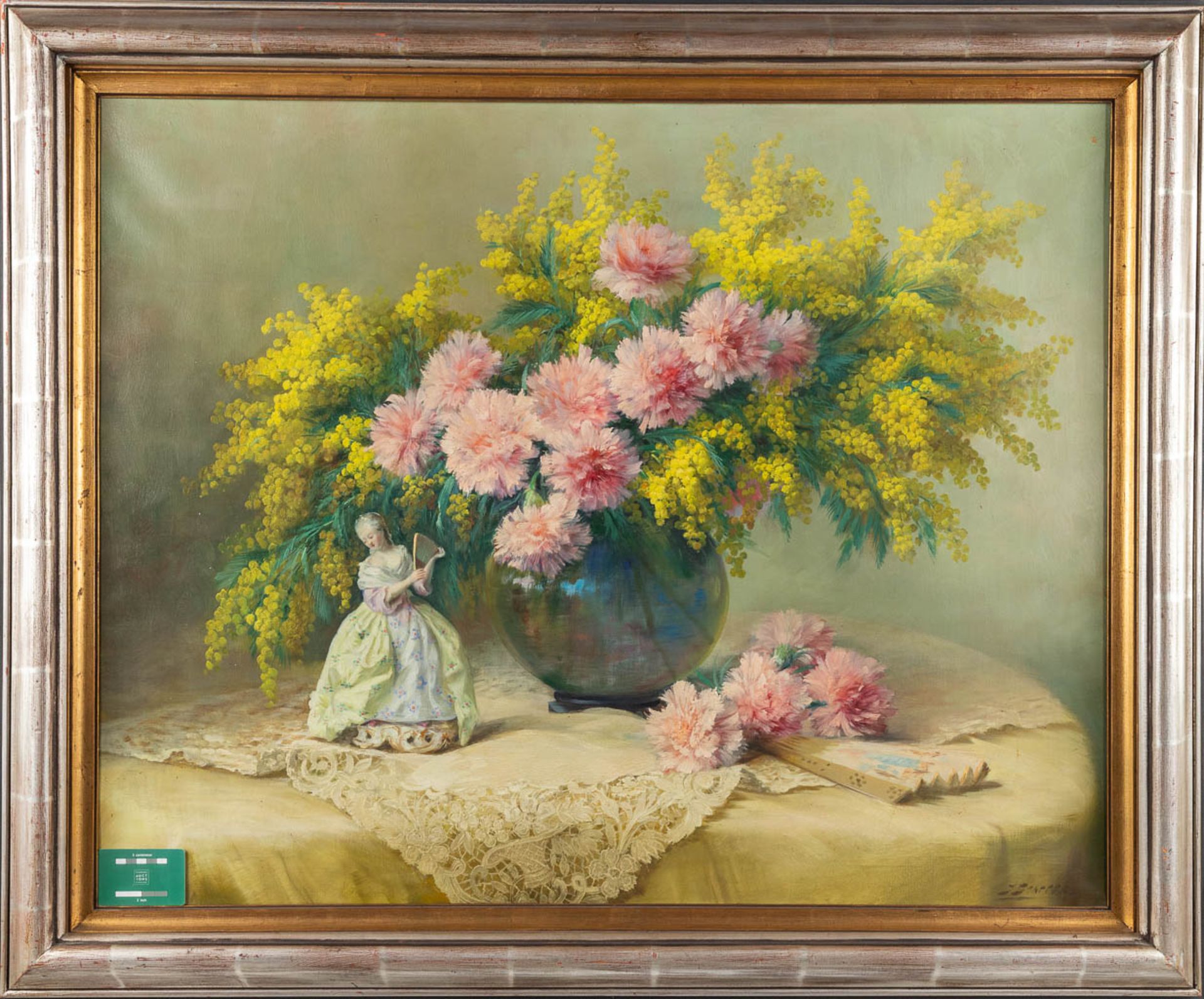 Julien STAPPERS (1875-1960) 'Flowers and porcelain' oil on canvas. (W:100 x H:80 cm) - Image 2 of 8