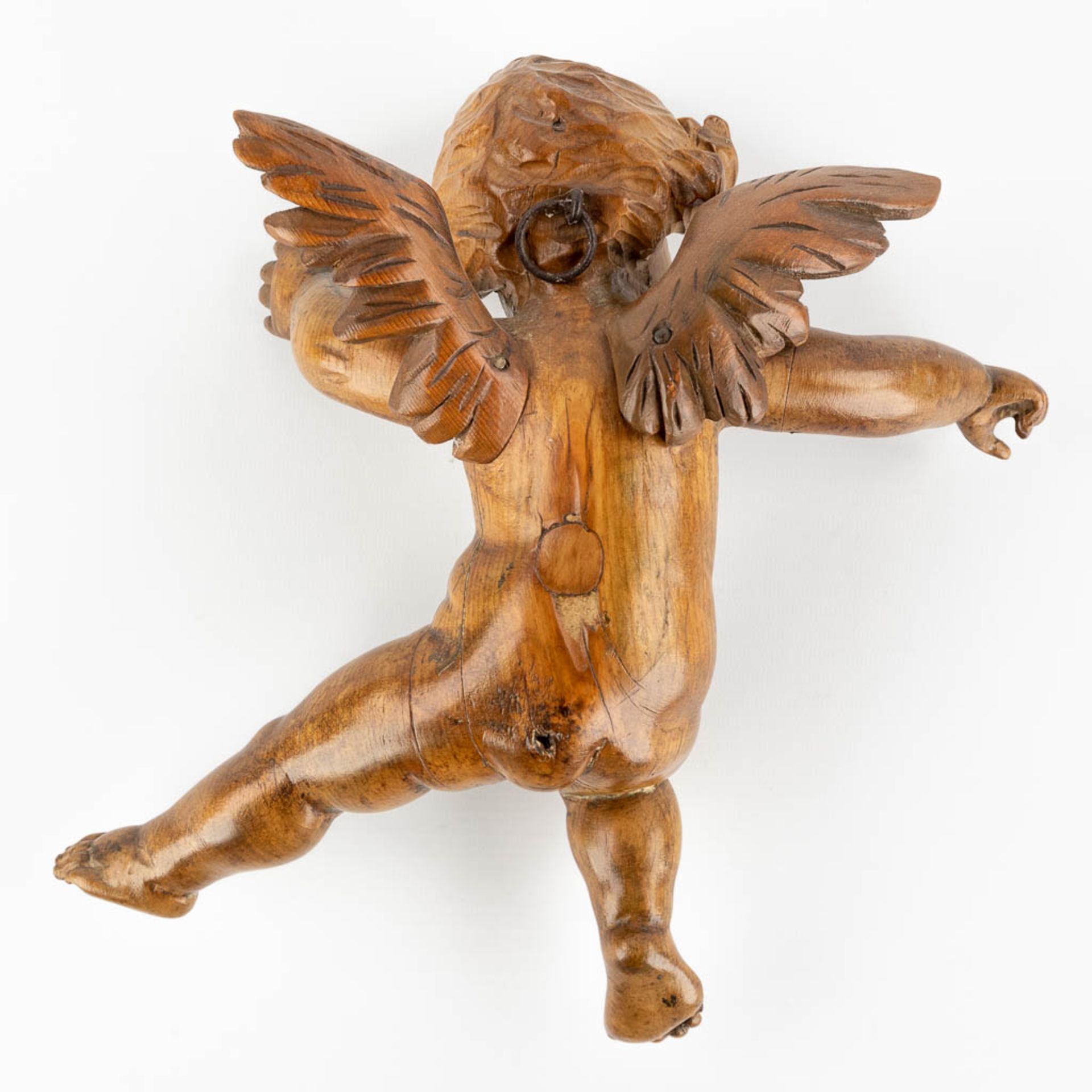 A pair of wood-sculptured putti, basswood, 18th C. (W:22 x H:30 cm) - Image 14 of 14