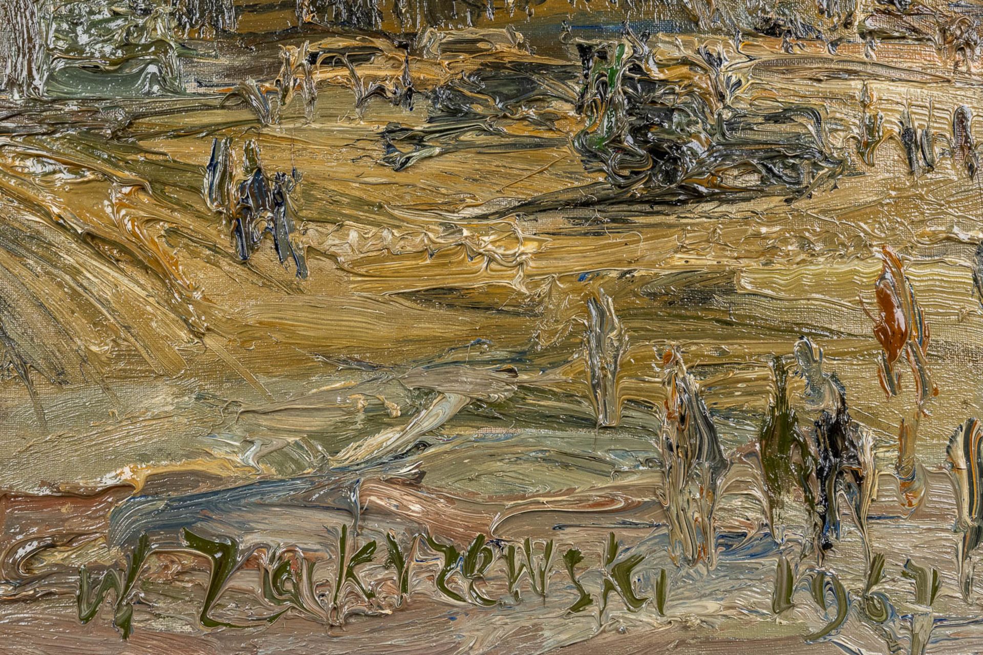 Wlodzimierz ZAKRZEWSKI (1916-1992) 'Plac Zamkowy, Warschaw' oil on canvas. 1967. (W:100 x H:72 cm) - Image 7 of 8