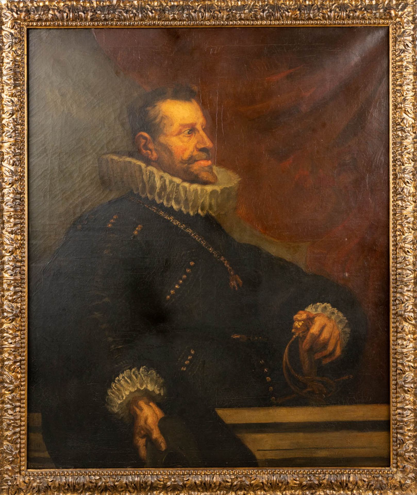 A portrait of 'Albert VII, Archduke of Austria, 1559-1621', oil on canvas. 19th C. (W:105 x H:127 cm - Image 3 of 9
