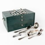 Auerhahn, A silver-plated cutlery set in a chest with drawers, Louis XV style. 80 pieces. (D:28 x W: