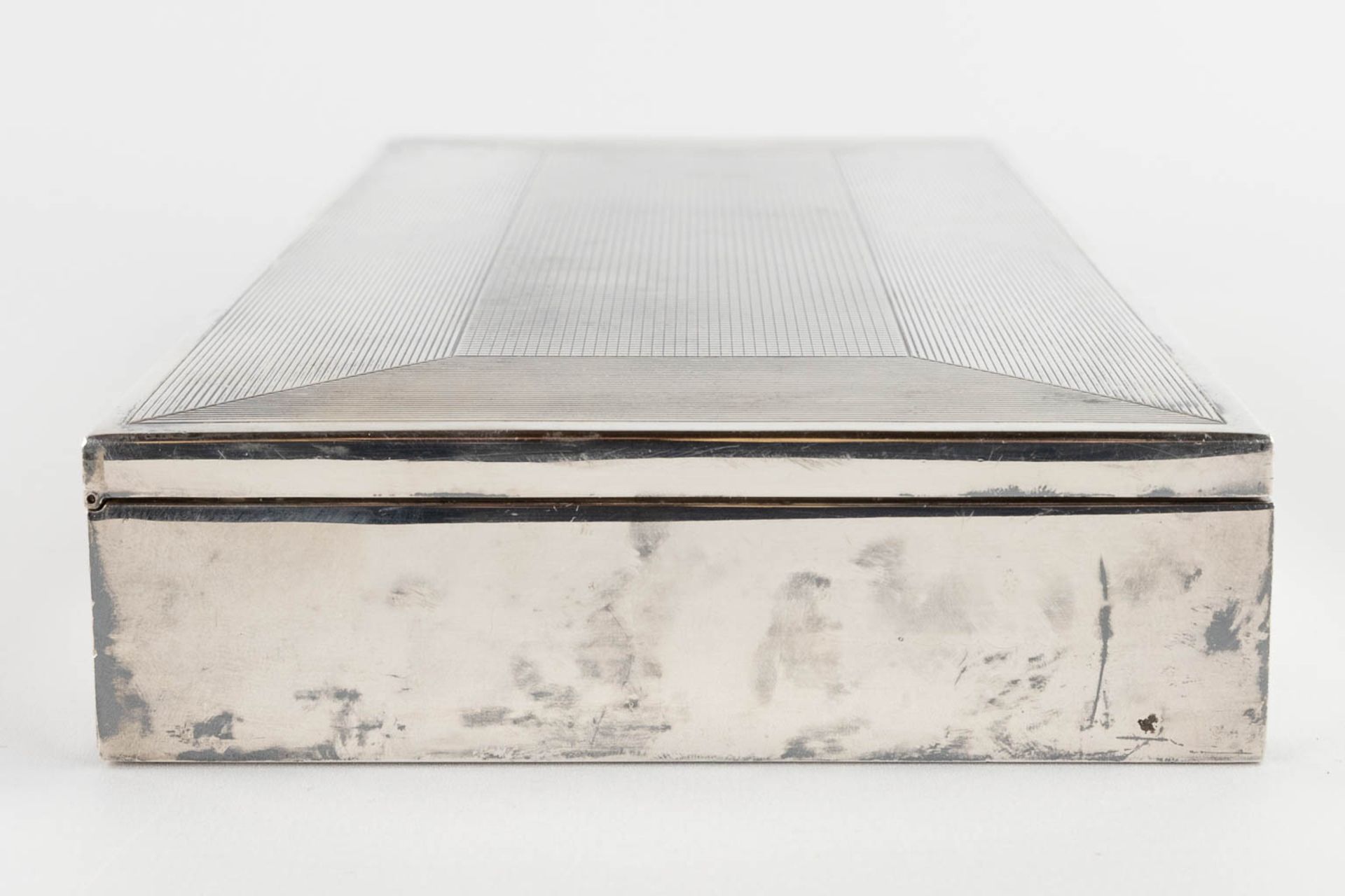 A storage box, silver and wood, Budapest, 835. 20th C. 970g. (D:14 x W:30 x H:4,5 cm) - Image 5 of 12