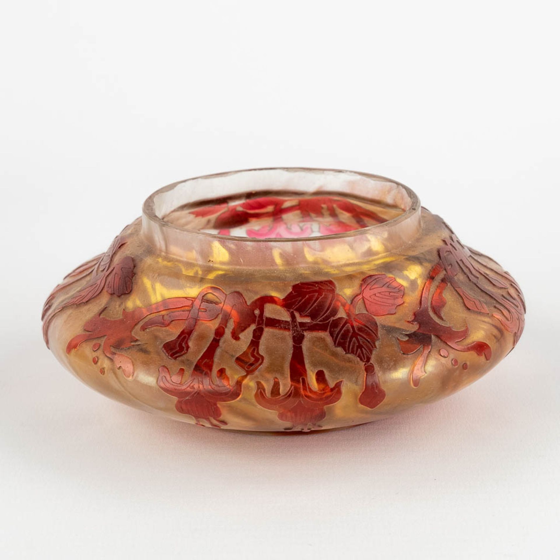 Cristallerie De Pantin, 'Bonbonière', pâte de verre glass. Art Nouveau (H:5 x D:13 cm) - Bild 6 aus 11