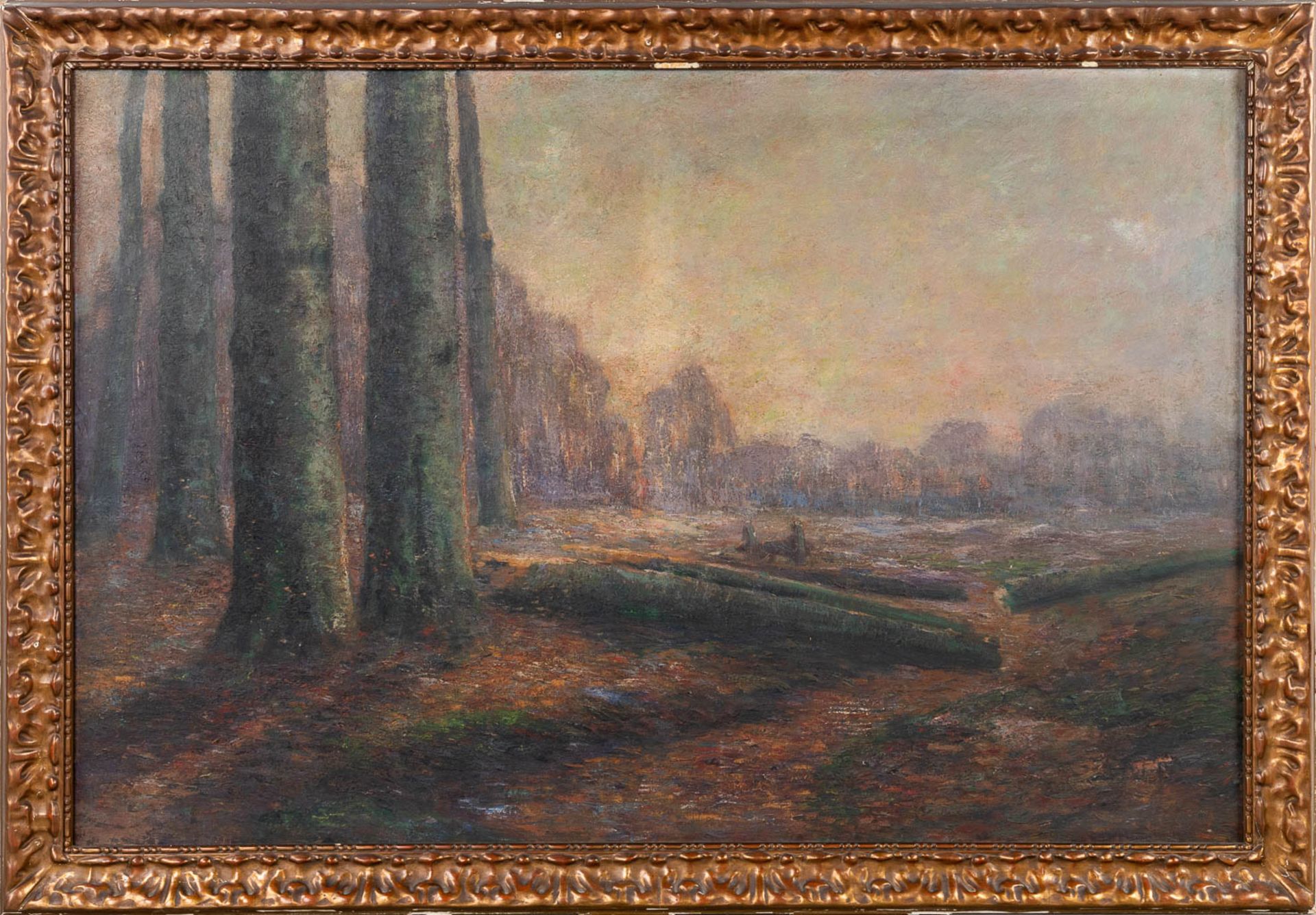 A 'forest view', oil on canvas. No signature found. (W:152 x H:101 cm) - Image 3 of 8