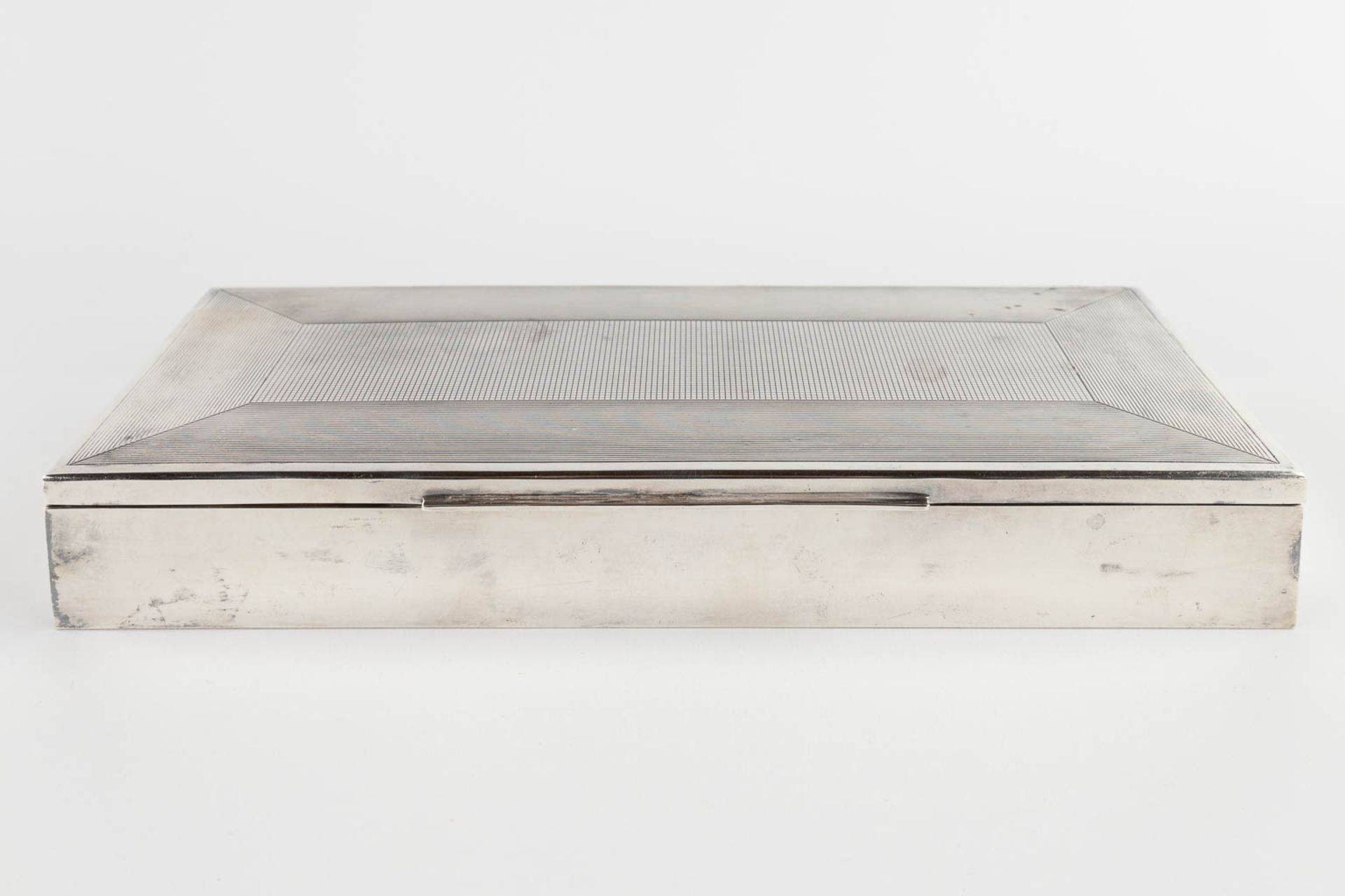 A storage box, silver and wood, Budapest, 835. 20th C. 970g. (D:14 x W:30 x H:4,5 cm) - Image 3 of 12