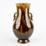A Chinese 'Hu' vase with brown glaze, Daoguong mark, circa 1900. (D:17 x W:20 x H:36 cm)