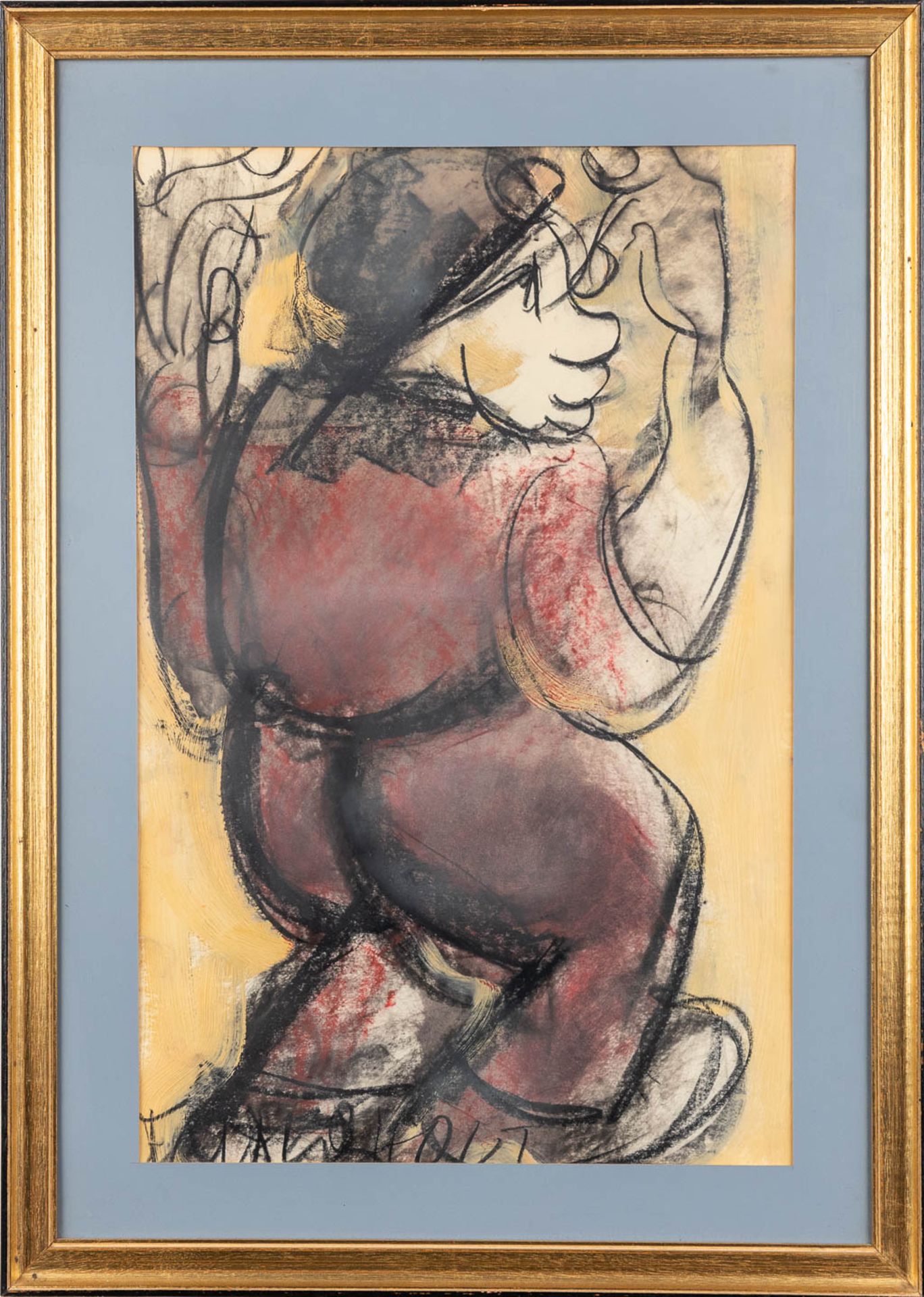 Frans CLAERHOUT (1919-2006) 'Two Figurines' two drawings on paper. (W:37 x H:57 cm) - Image 4 of 9