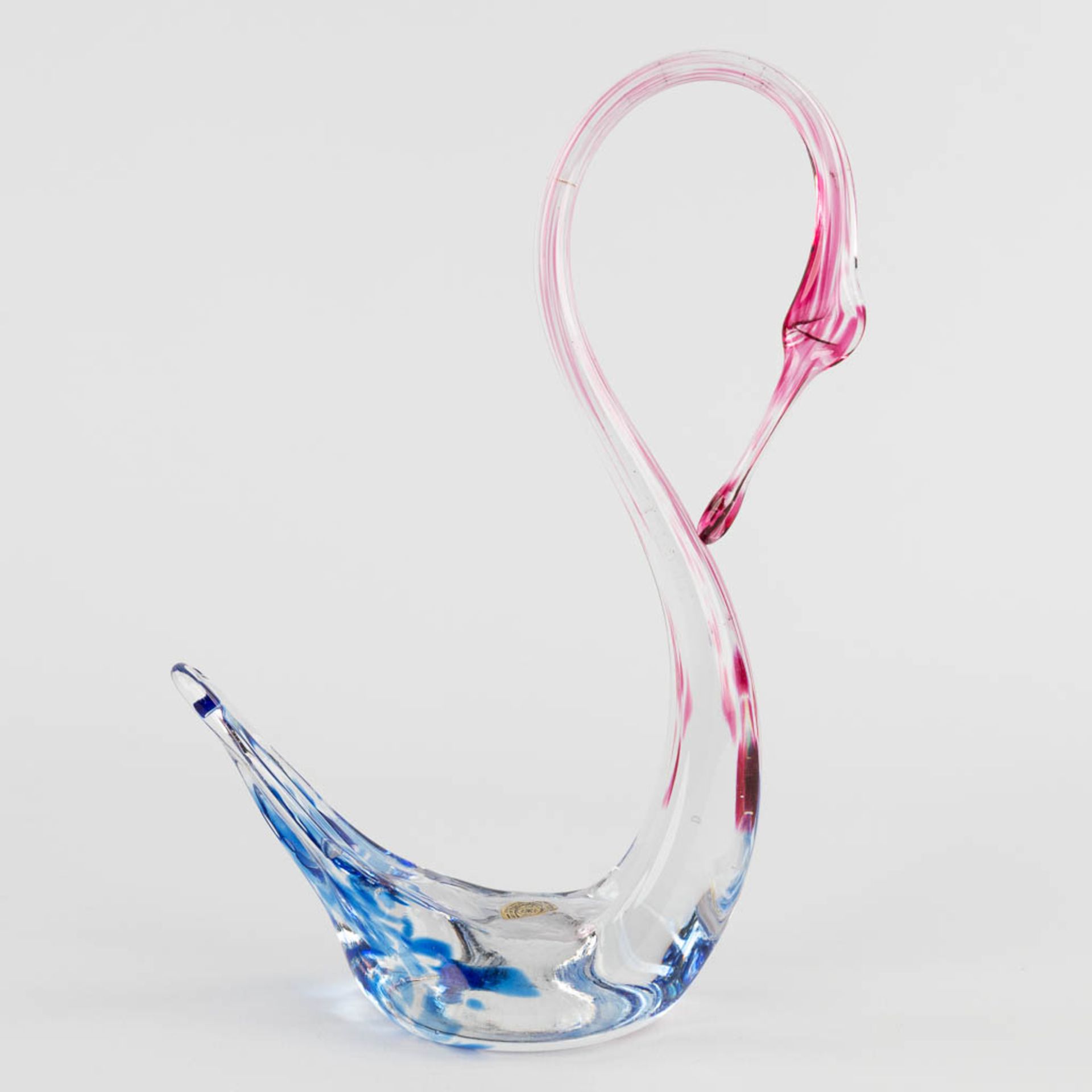 Val Saint Lambert, a vase and a swan, added a vase, probably Murano. (H:35 cm) - Image 18 of 22