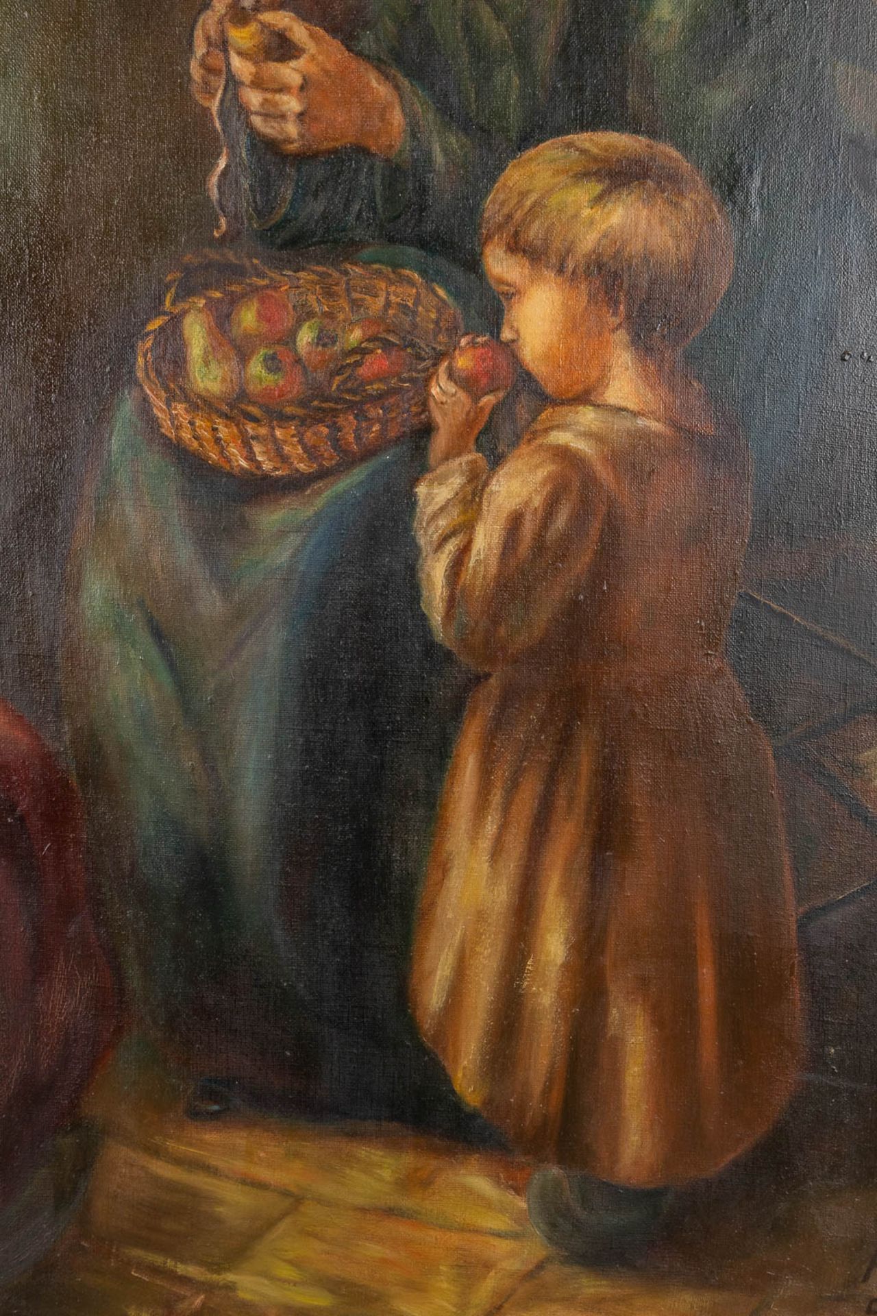 Two pendant paintings with an interior scène. Oil on canvas. 1931. (W:90 x H:113 cm) - Image 8 of 20