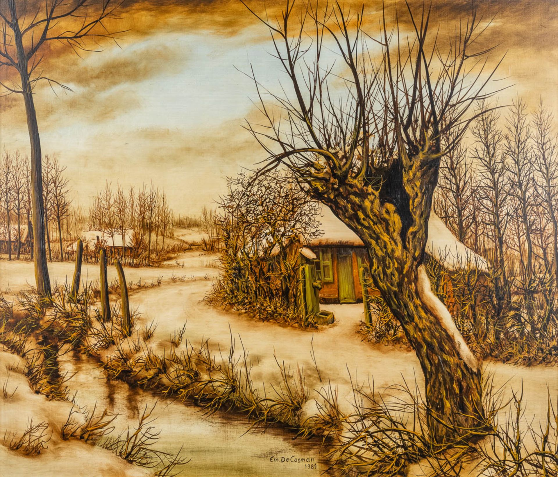 Emiel DE COOMAN (1922) 'Two Landscapes' oil on canvas. (W:70 x H:60 cm) - Image 4 of 15