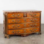 Louis Simon PAINSUN (?-1748) an exceptional 5-drawer commode, bronze and marquetry with Brech D'Alep