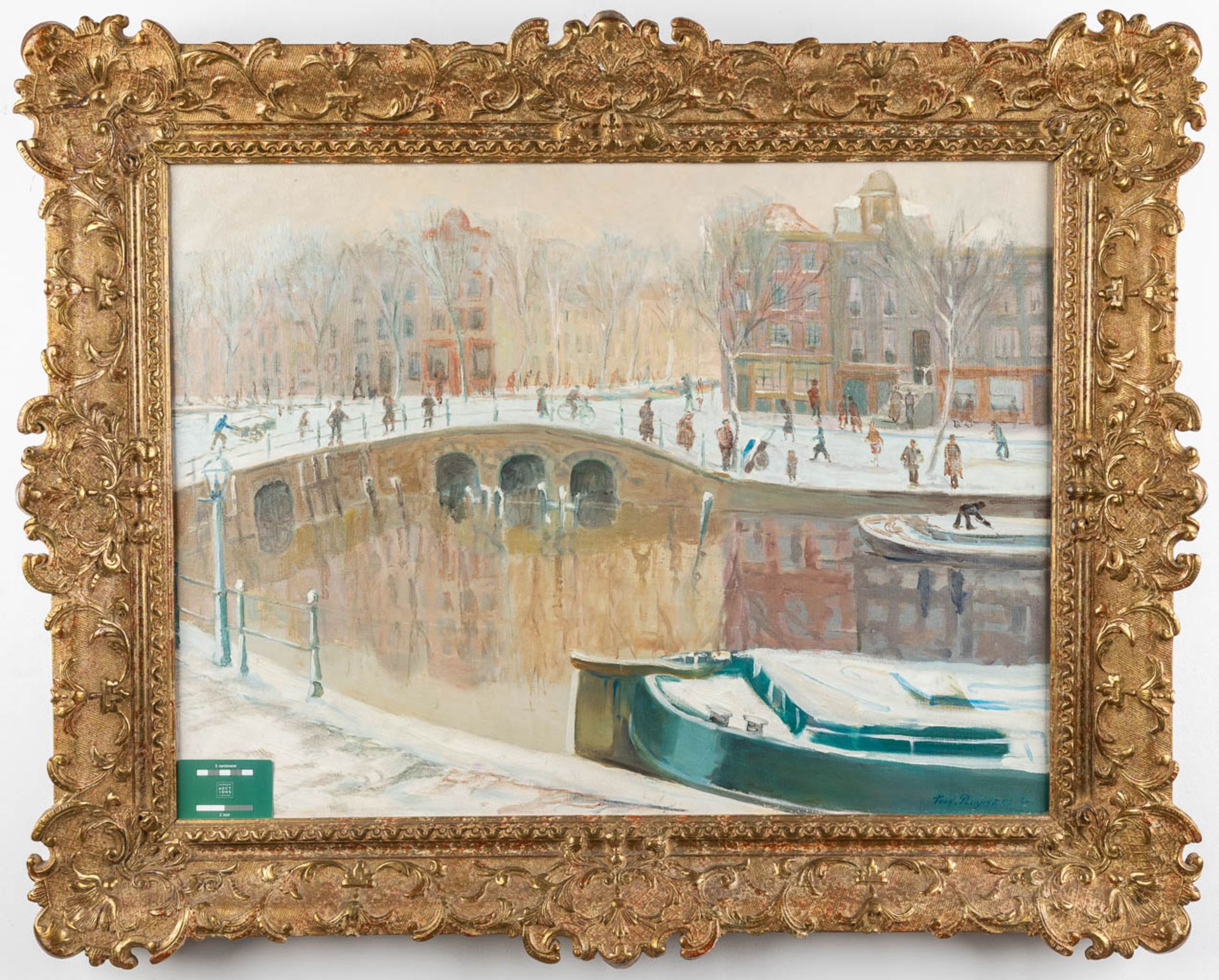 Antoine PLUYMERS (1910-1967) 'De Brouwersgracht onder de sneeuw' oil on canvas. 1940 (W:60 x H:81 cm - Image 2 of 8