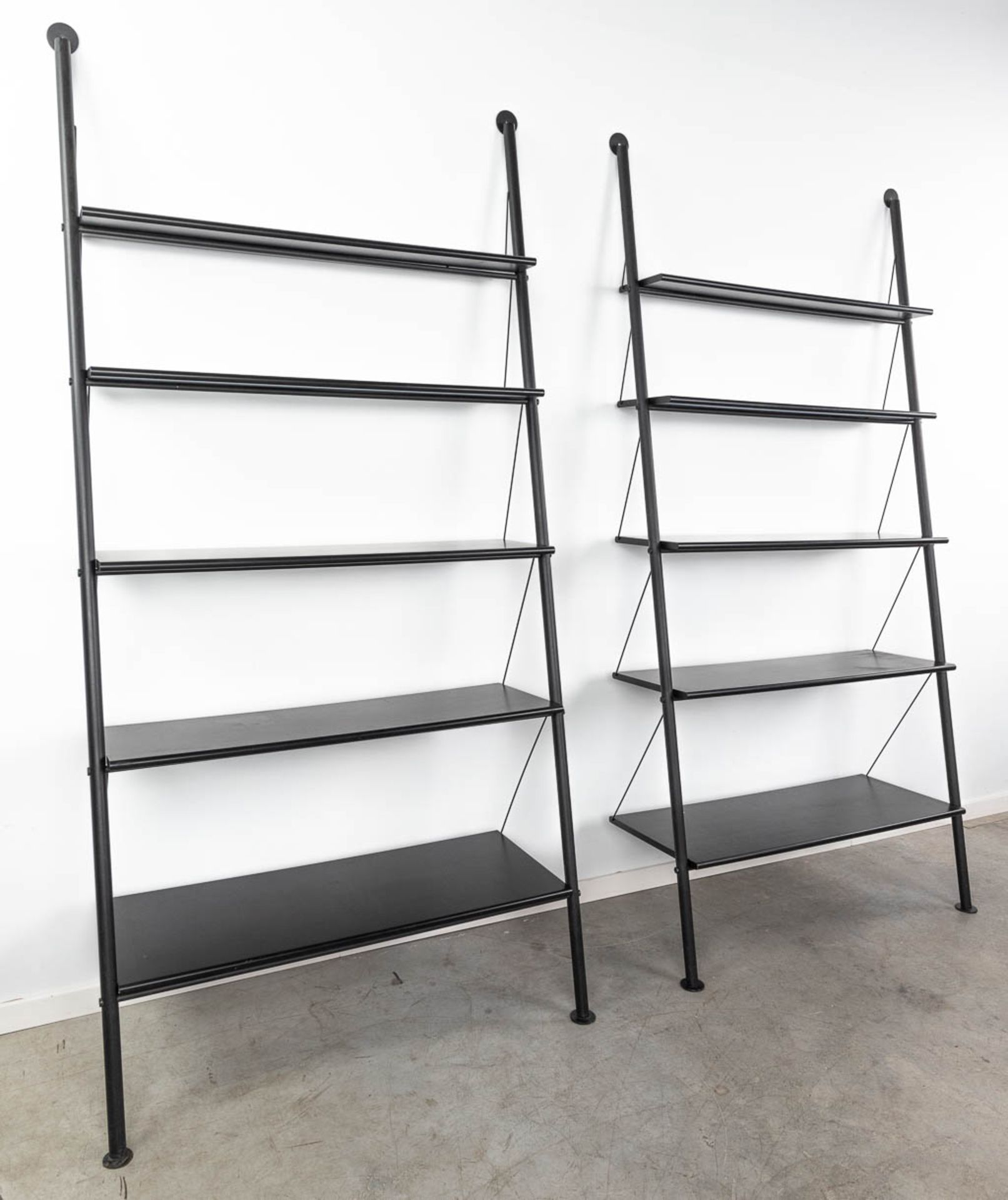 Philippe STARCK (1949) 'John LLD' two wall units, metal and wood. (D:50 x W:110 x H:218 cm)