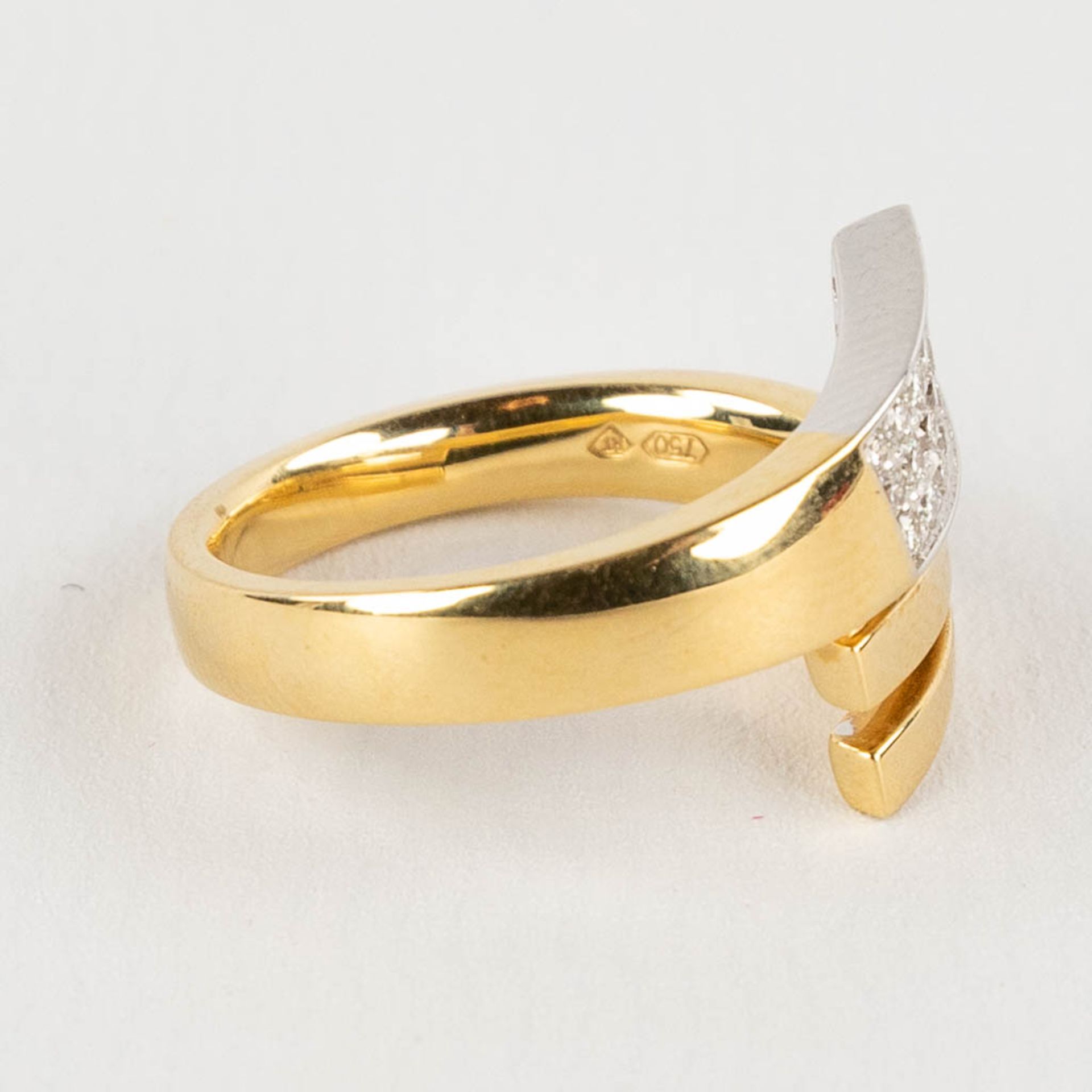 A ring, 18kt yellow gold with diamonds, appr. 0,42ct, ring size 55. - Image 7 of 11