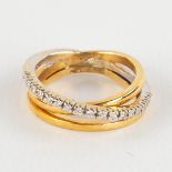 A ring, 18kt yellow gold with diamonds, appr. 0,36ct, ring size 56.