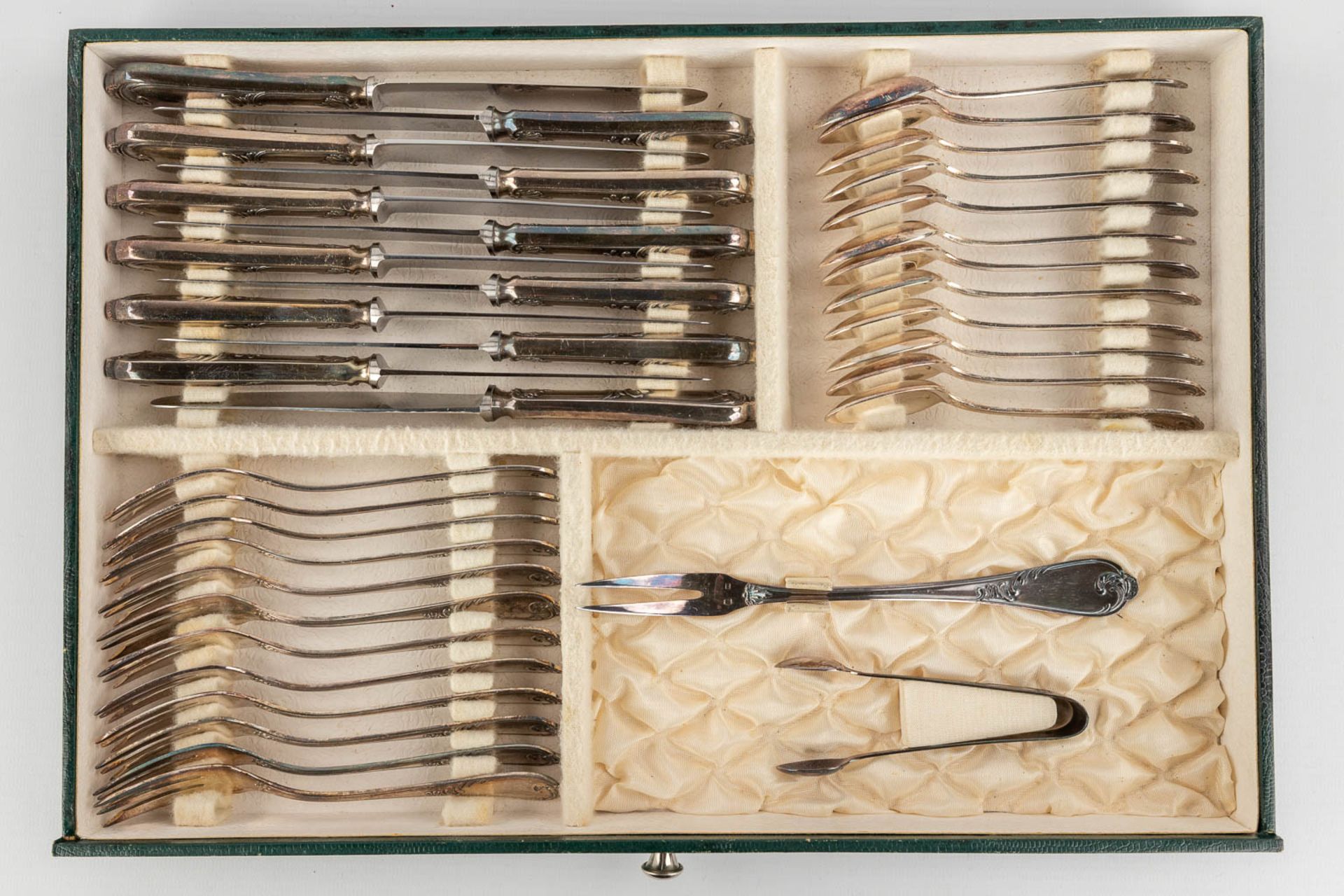 Auerhahn, A silver-plated cutlery set in a chest with drawers, Louis XV style. 80 pieces. (D:28 x W: - Image 4 of 18