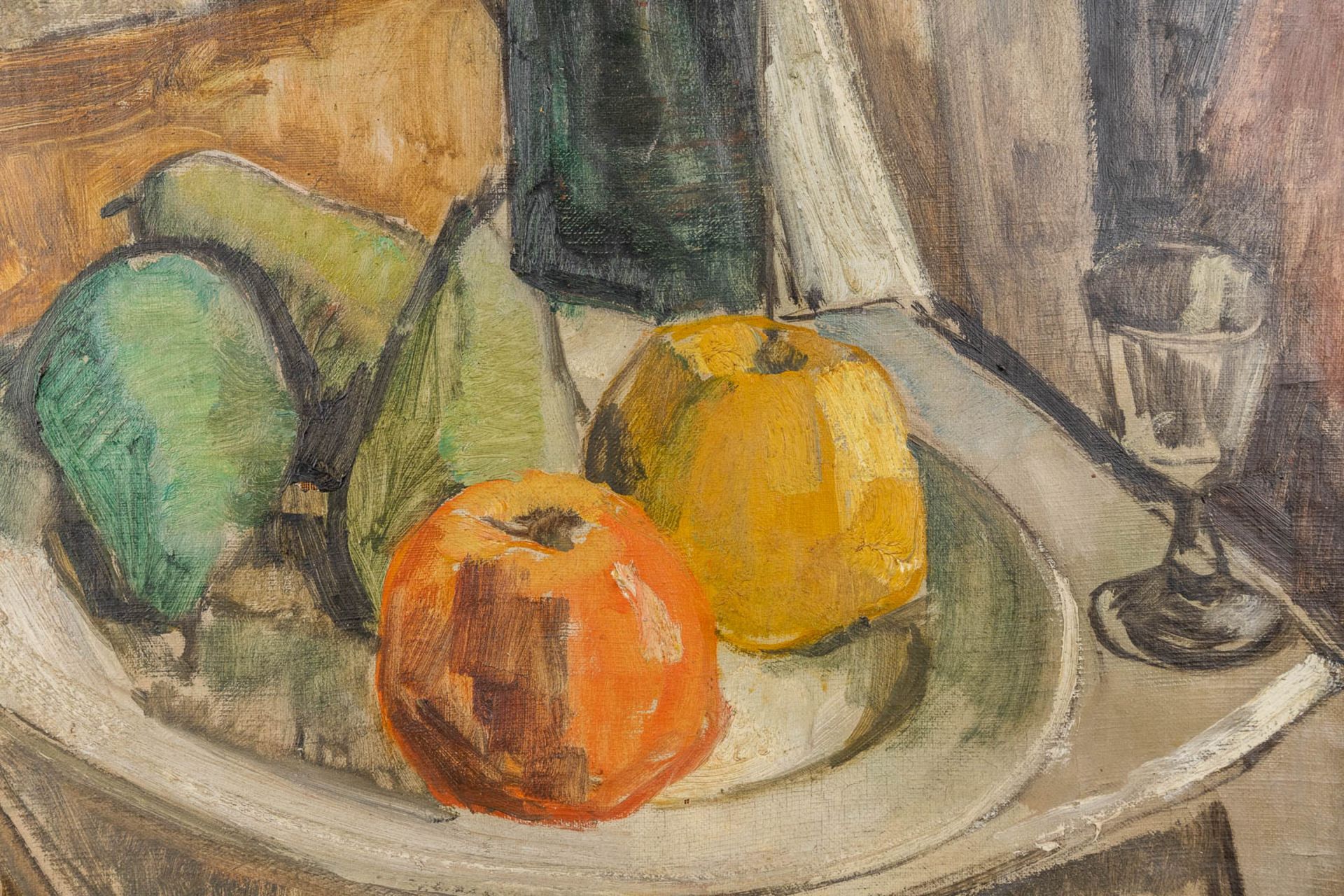 Gust VERHELST (XX) 'Still life on a chair &amp; The Factory' oil on canvas. 1945 (W:61 x H:71 cm) - Image 14 of 16