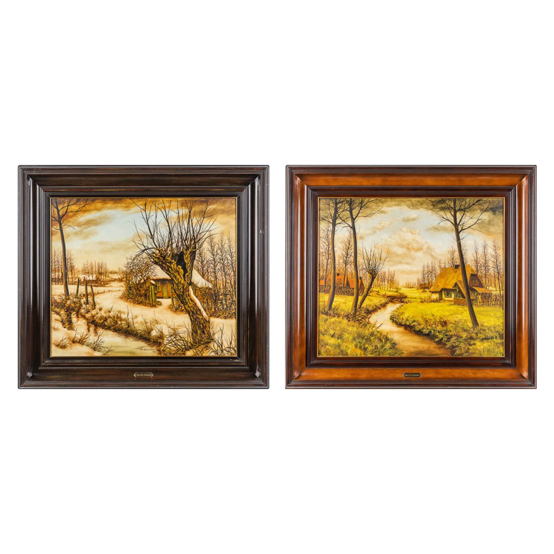 Emiel DE COOMAN (1922) 'Two Landscapes' oil on canvas. (W:70 x H:60 cm)