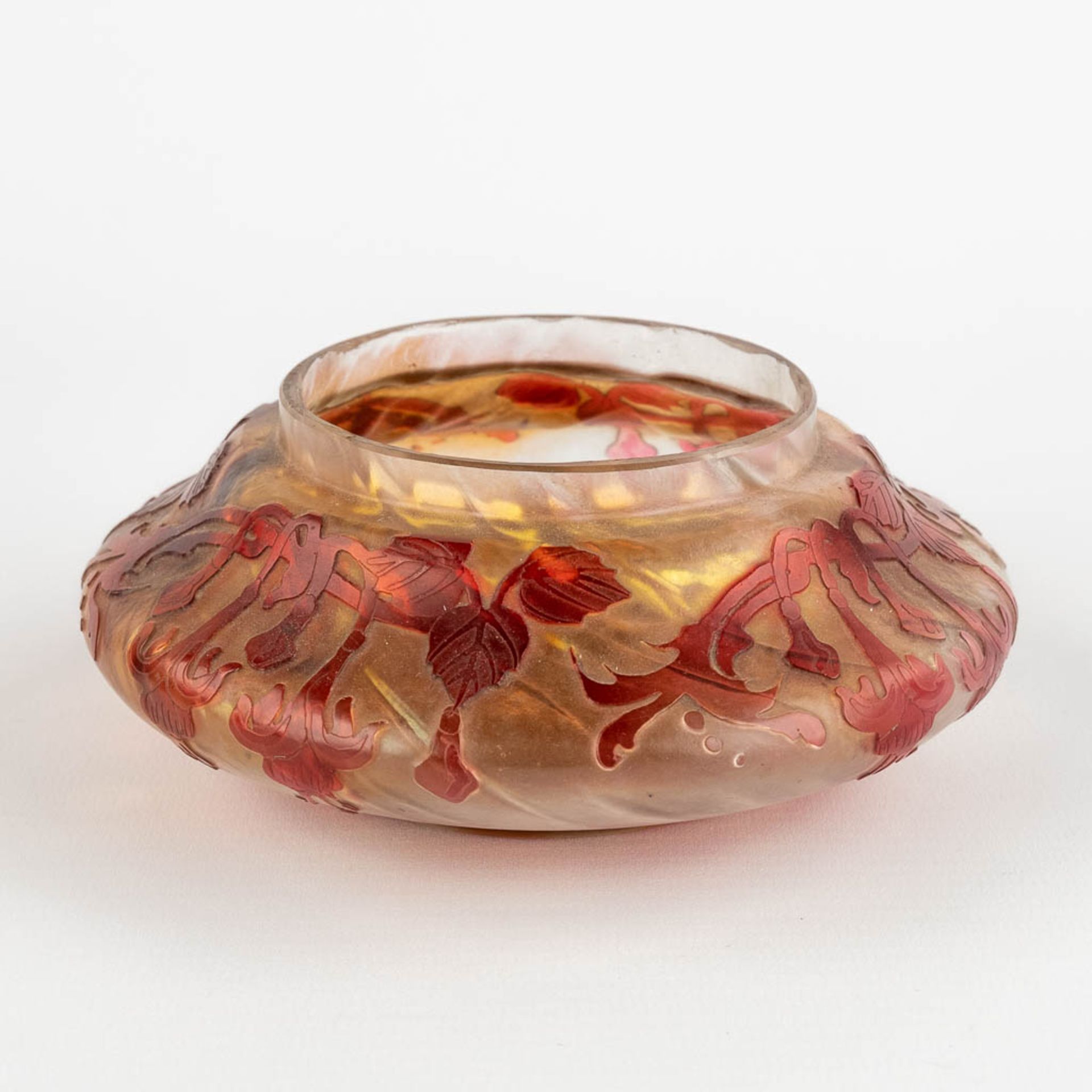 Cristallerie De Pantin, 'Bonbonière', pâte de verre glass. Art Nouveau (H:5 x D:13 cm) - Bild 4 aus 11
