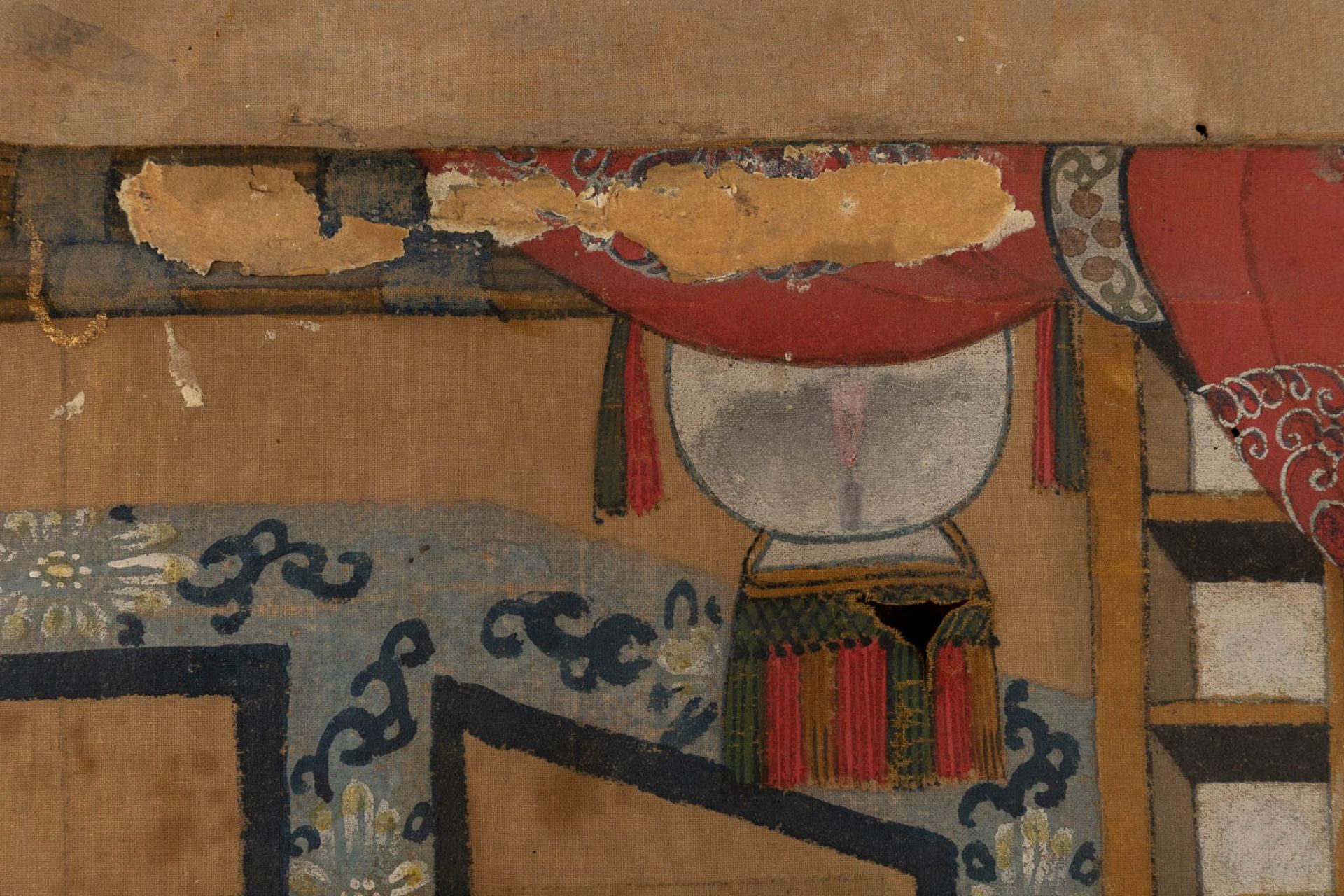 A Chinese painting, Ancestors. 19th C. (W:94 x H:134 cm) - Bild 5 aus 11