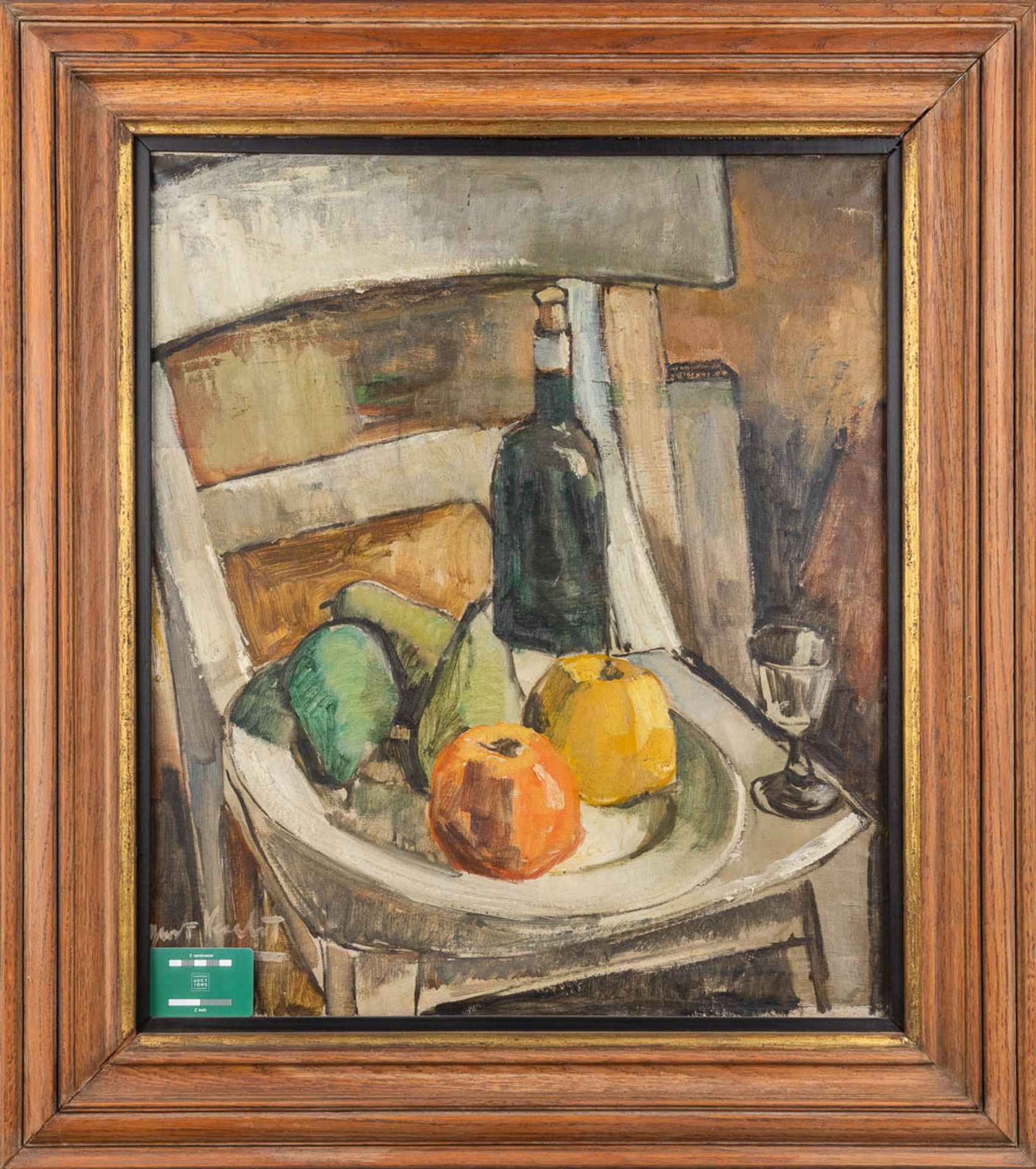 Gust VERHELST (XX) 'Still life on a chair &amp; The Factory' oil on canvas. 1945 (W:61 x H:71 cm) - Image 10 of 16
