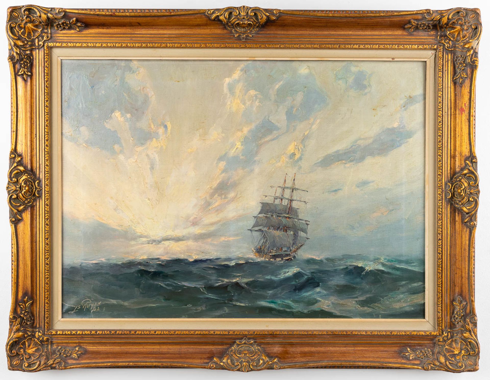 Louis ROYON (1882-1968) 'Marine' oil on canvas. (W:50 x H:70 cm) - Image 3 of 7