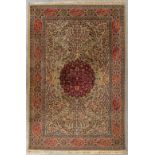 An Oriental hand-made carpet with fauna and flora, Iran. (D:297 x W:195 cm)